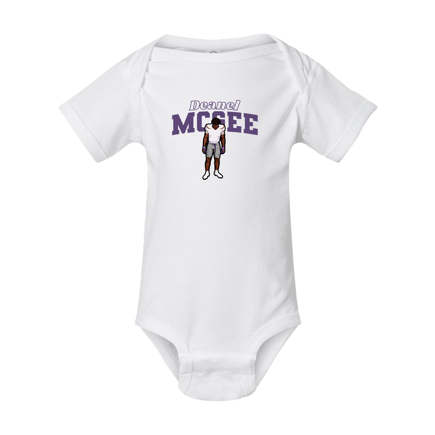 Baby Onesie — Name Arch in White