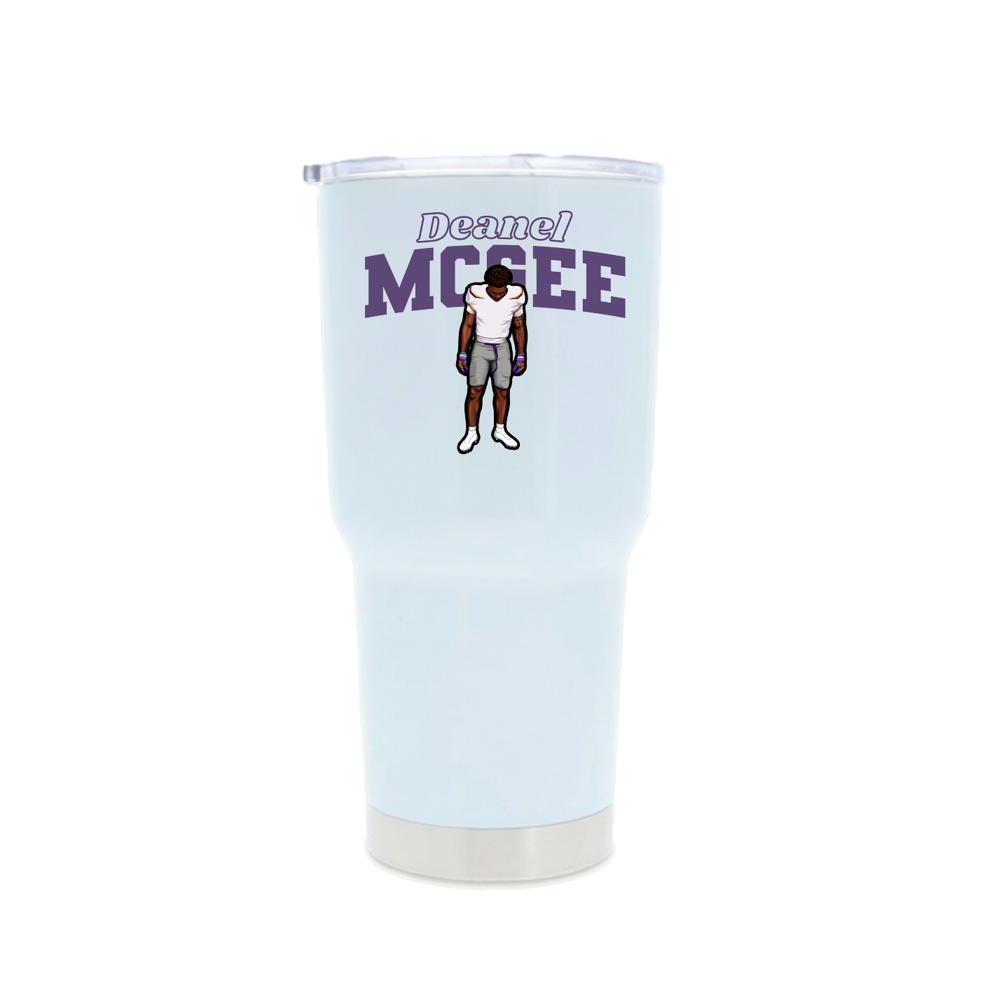 30oz Stainless Steel Tumbler — Name Arch in White