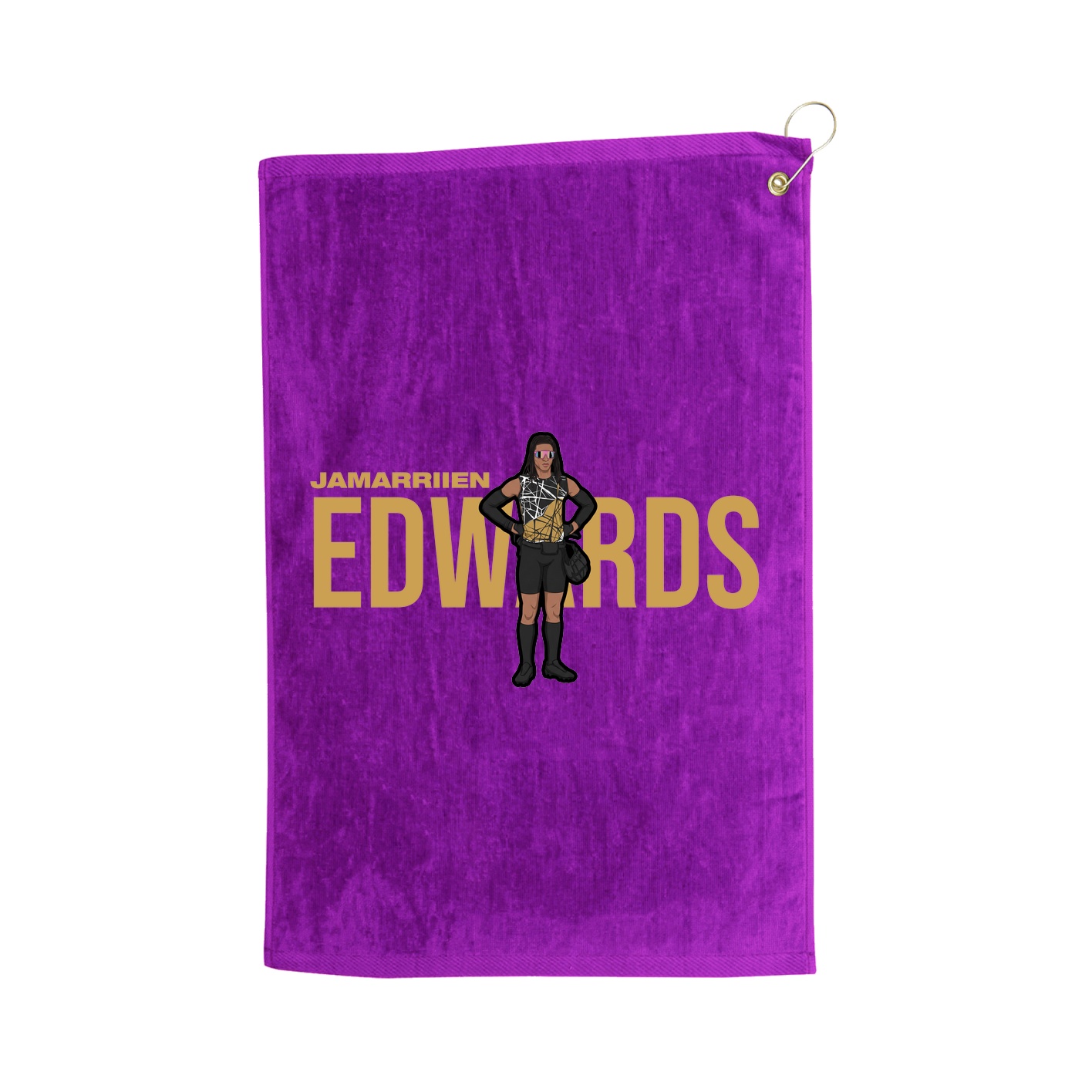 Golf Towel — Player Name in Purple