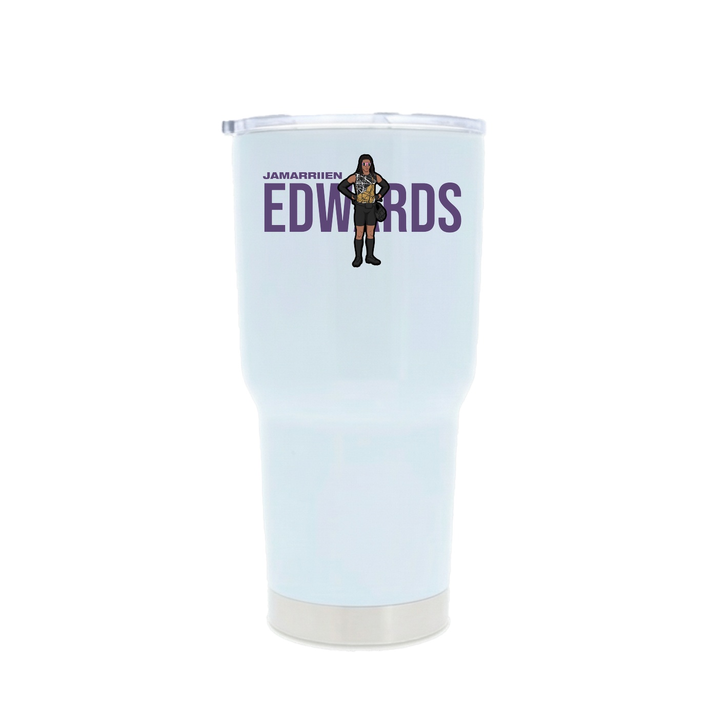 30oz Stainless Steel Tumbler — Player Name in White