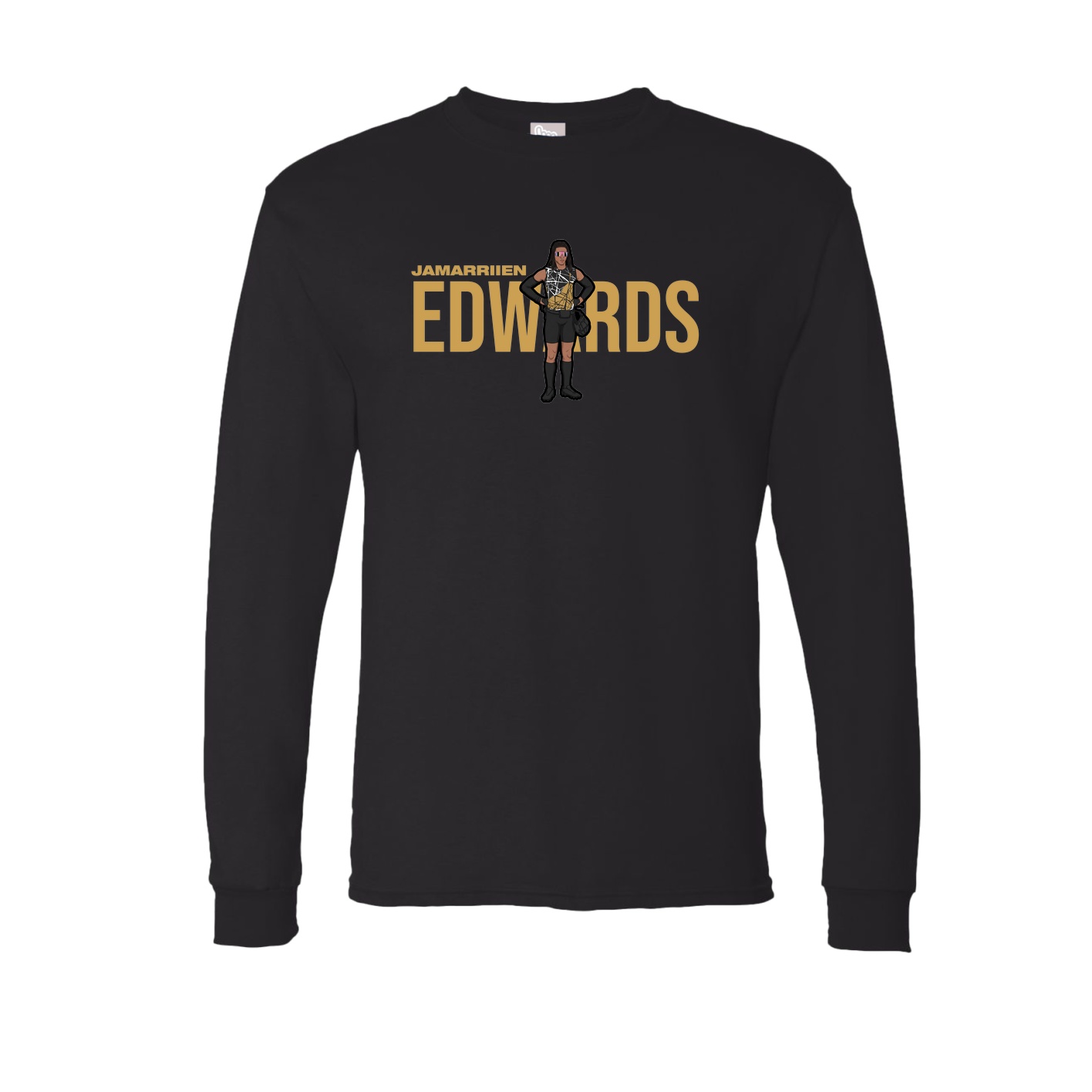 Long Sleeve Tee — Player Name in Black