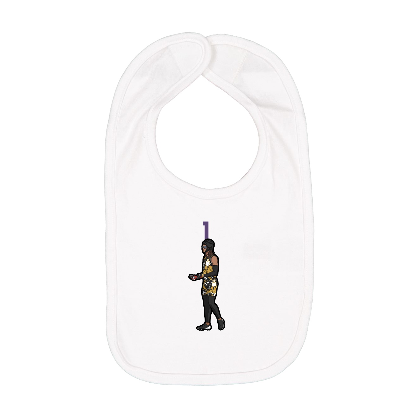 Infant Bib — Number Top in White