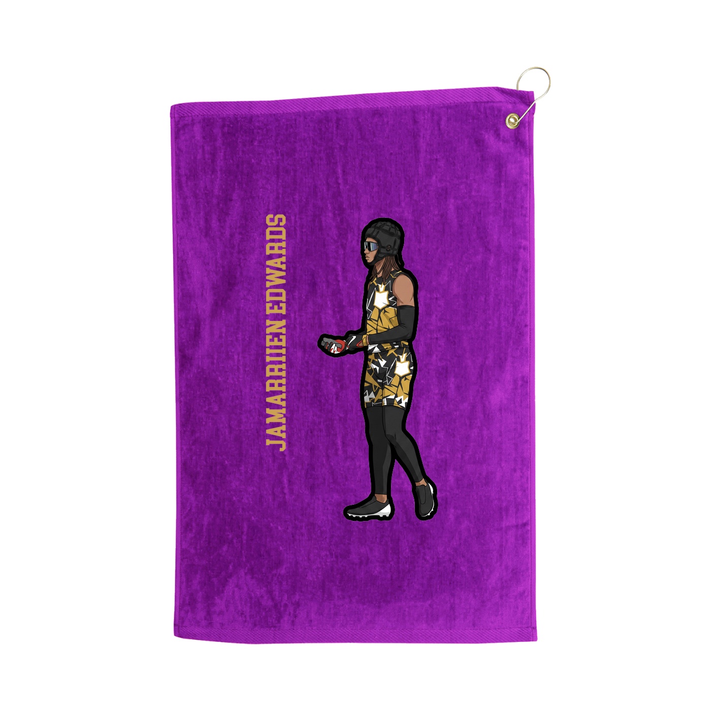 Golf Towel — Name Vertical in Purple