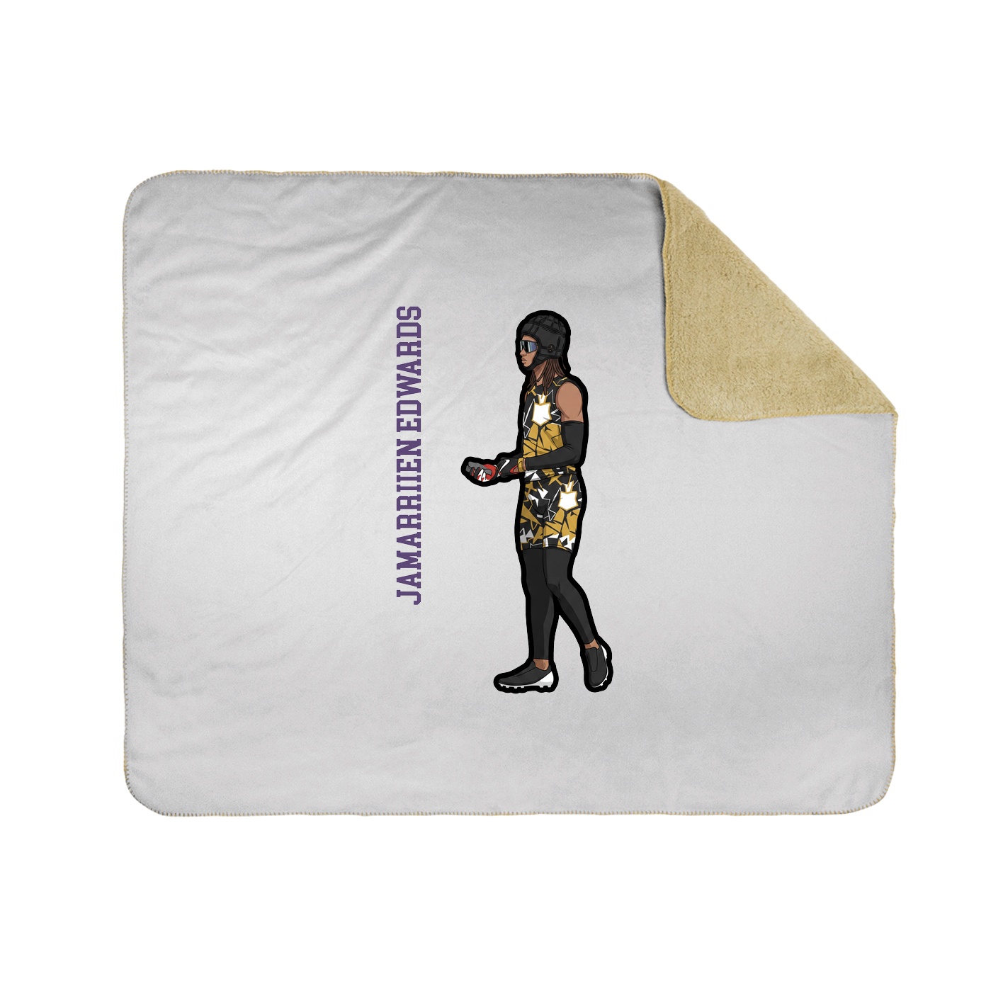 Throw Blanket — Name Vertical in White