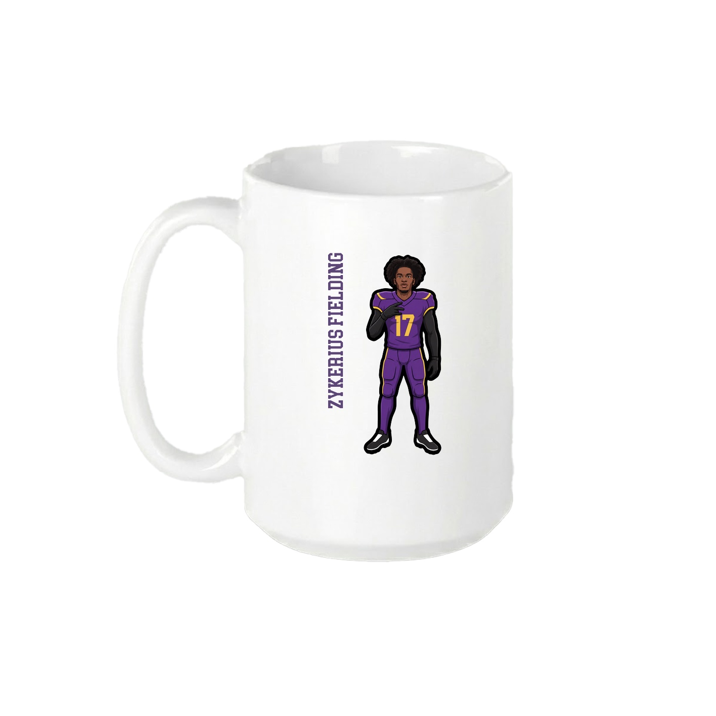 15oz Coffee Mug — Name Vertical in White