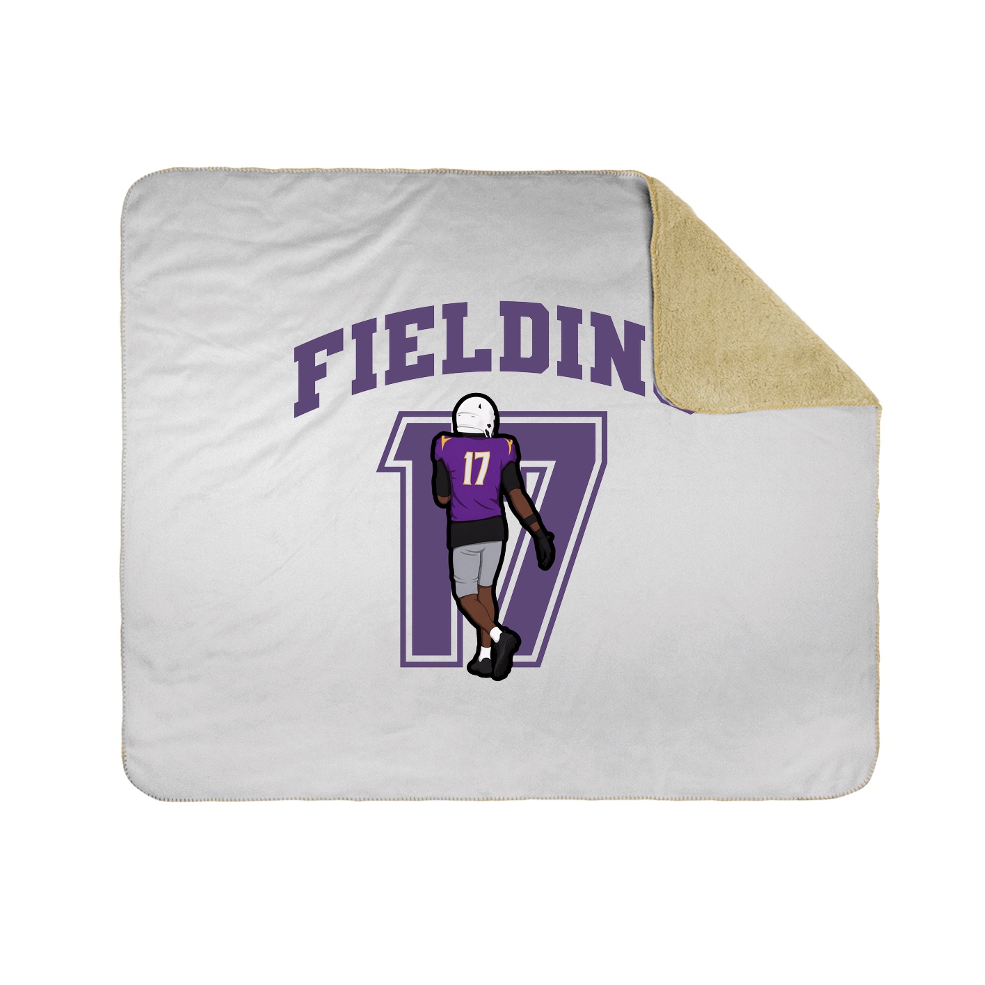 Throw Blanket — Number in White