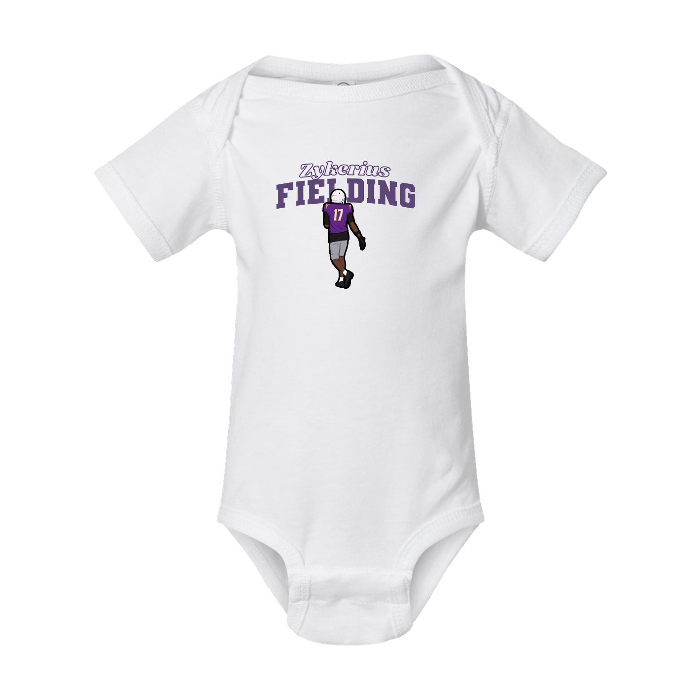 Baby Onesie — Name Arch in White