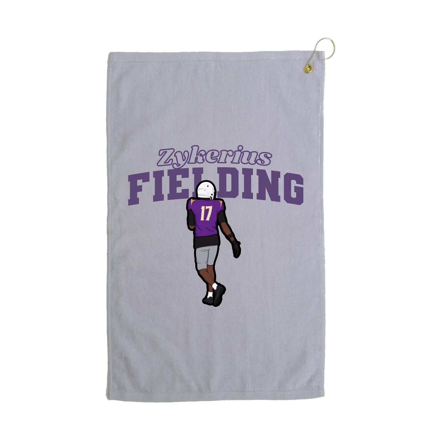 Golf Towel — Name Arch in Grey
