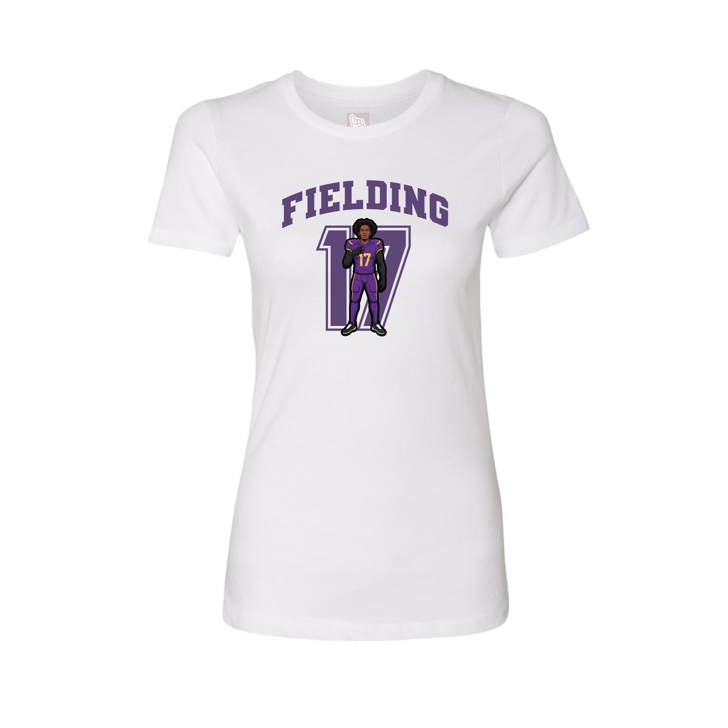 Fitted Women's Tee — Number in White