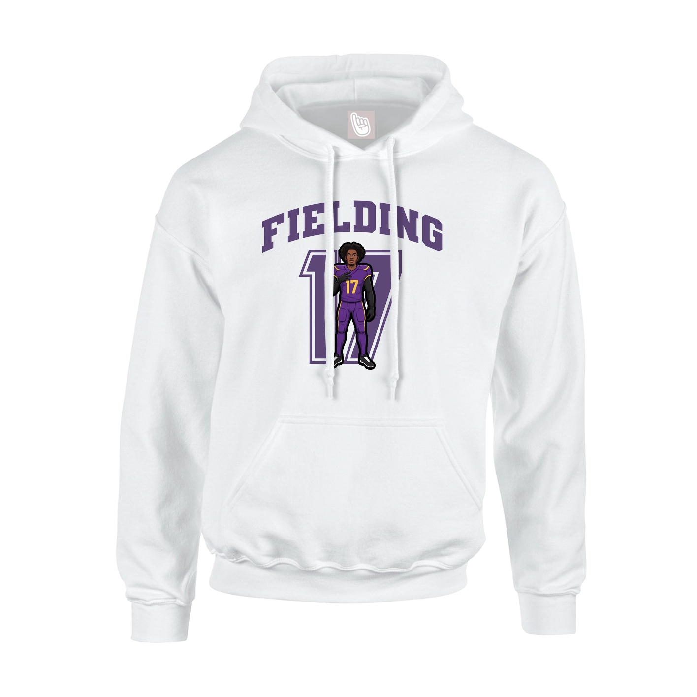 Youth Hoodie — Number in White