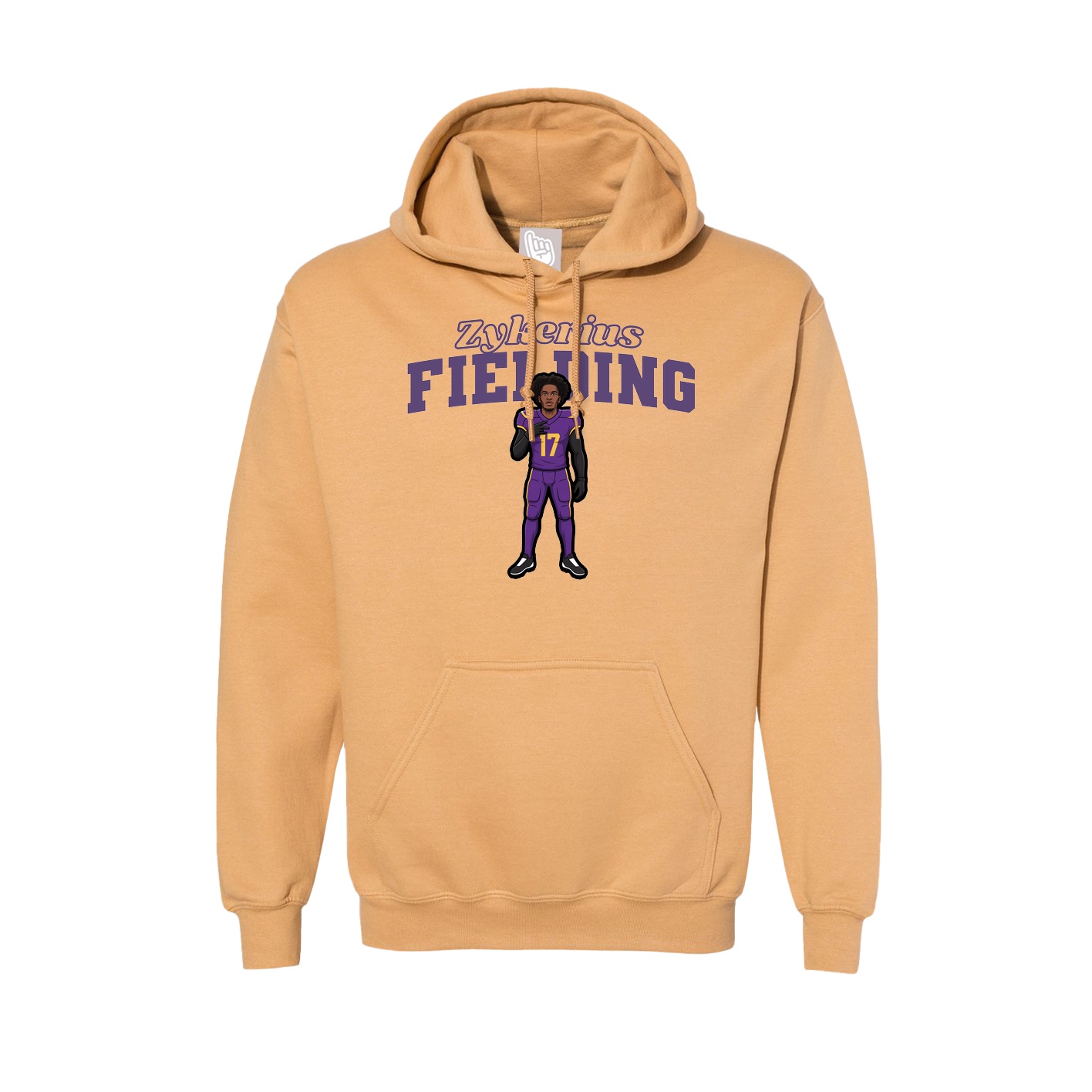 Hoodie — Name Arch in Vegas Gold