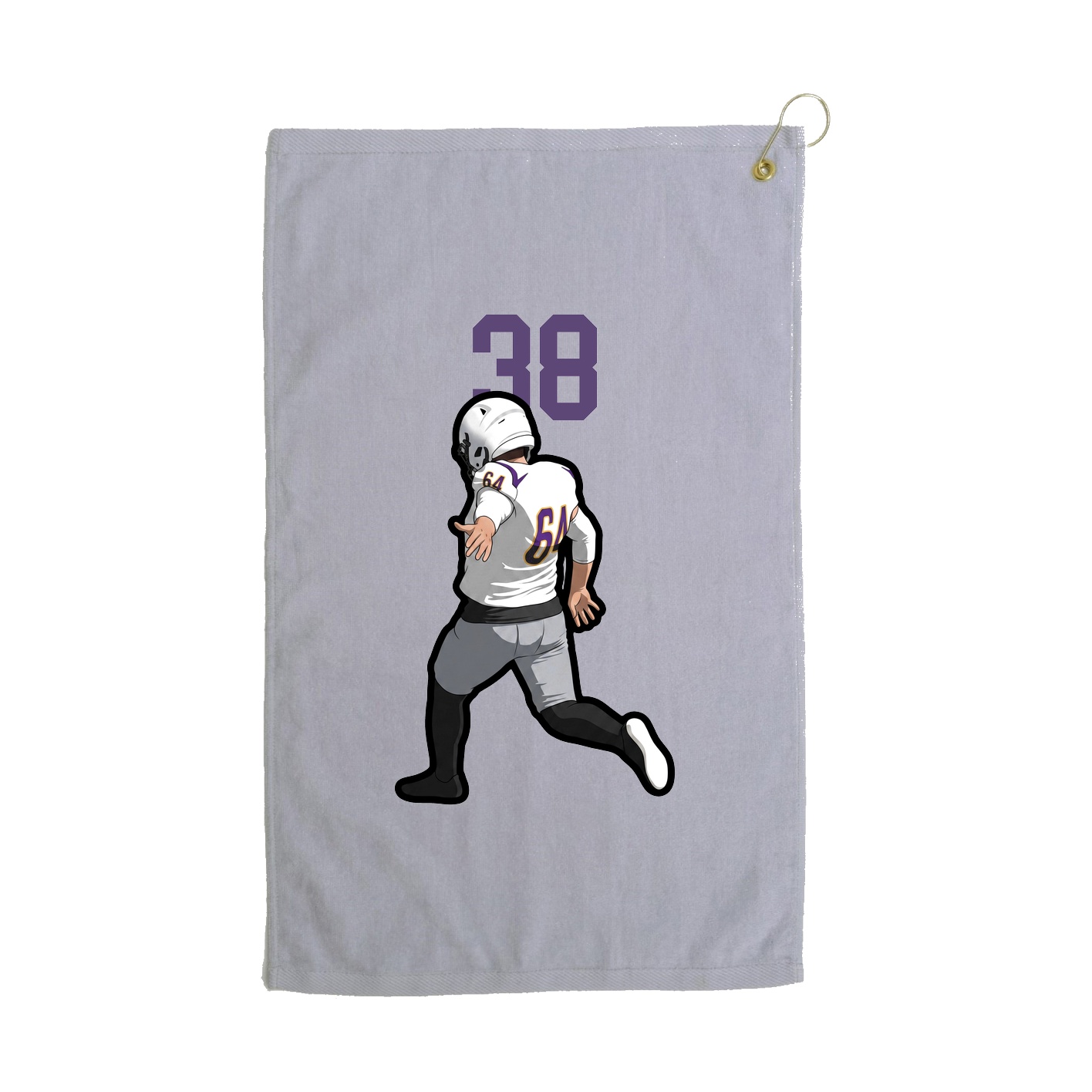 Golf Towel — Number Top in Grey