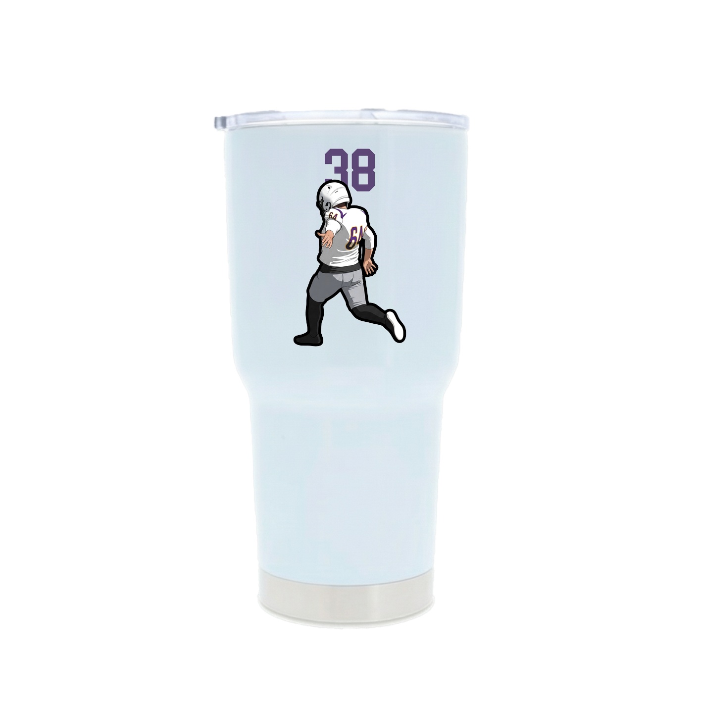 30oz Stainless Steel Tumbler — Number Top in White