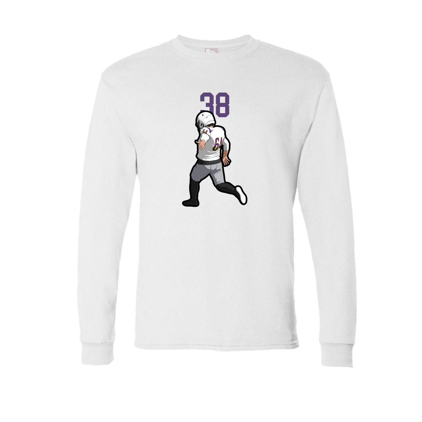 Long Sleeve Tee — Number Top in White