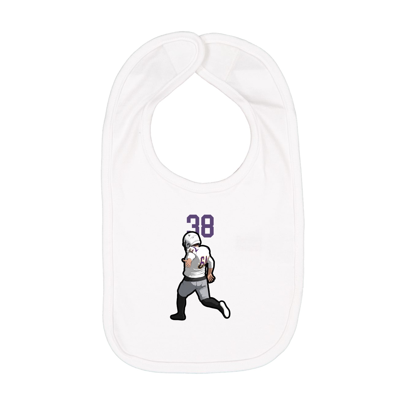 Infant Bib — Number Top in White