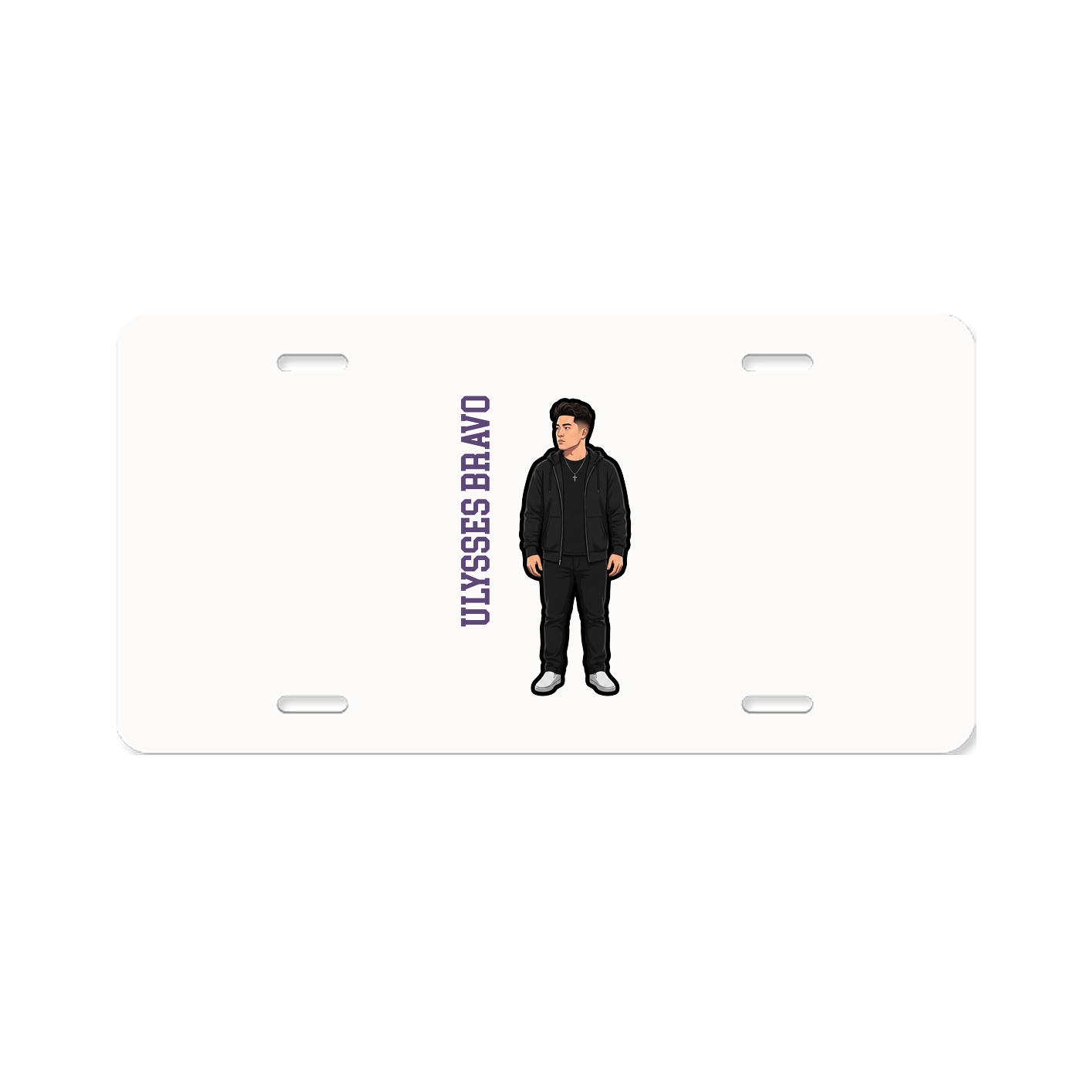 License Plate — Name Vertical in Classic