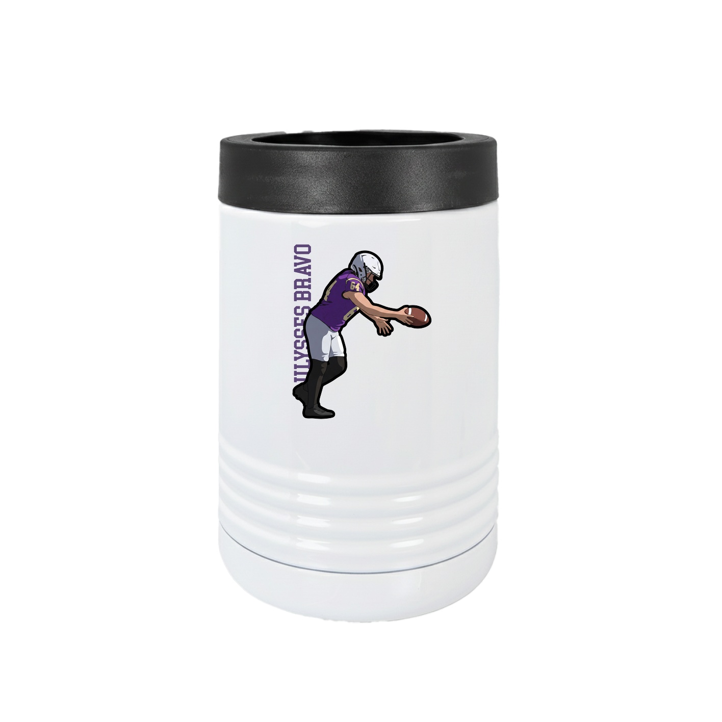 Beverage Holder — Name Vertical in White