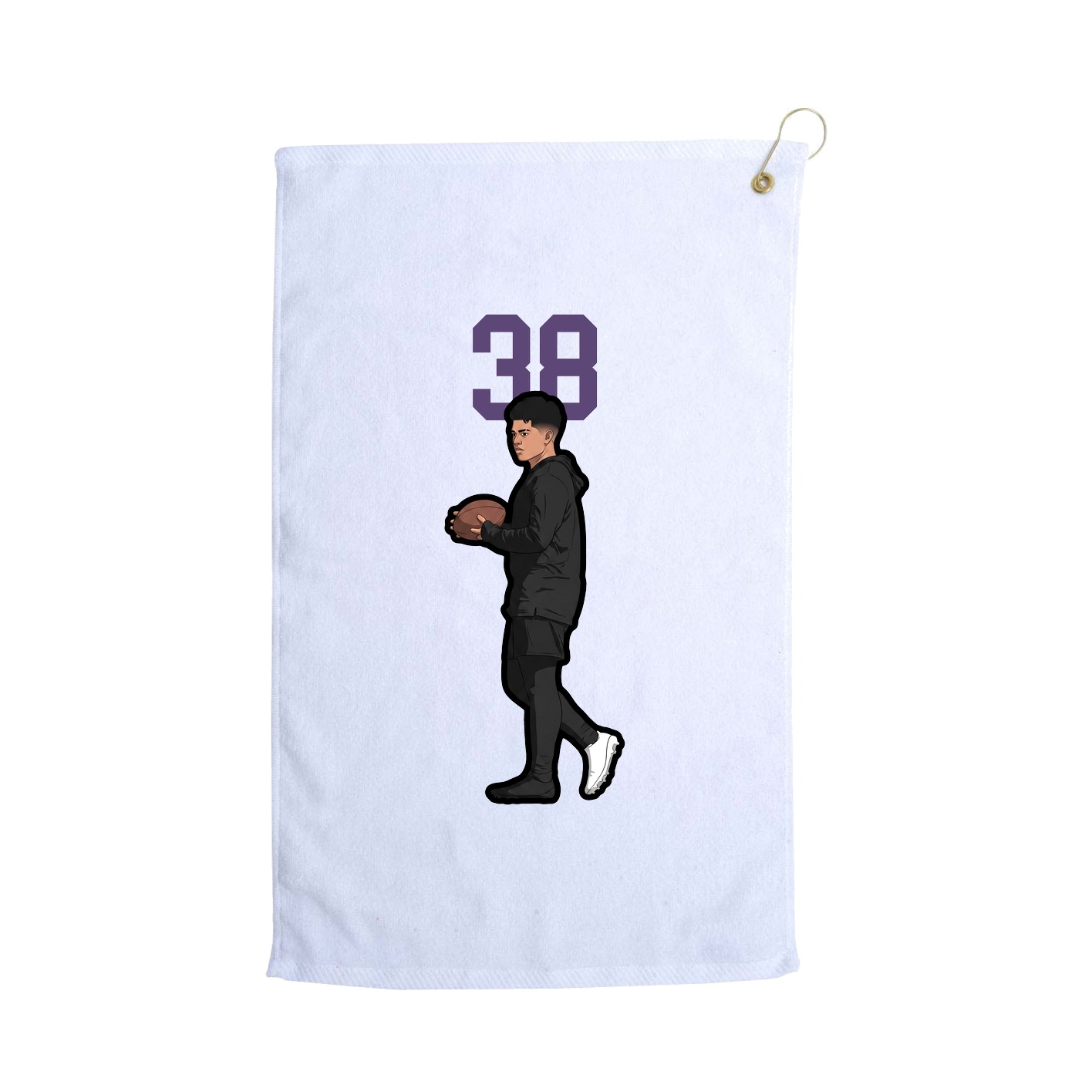 Golf Towel — Number Top in White