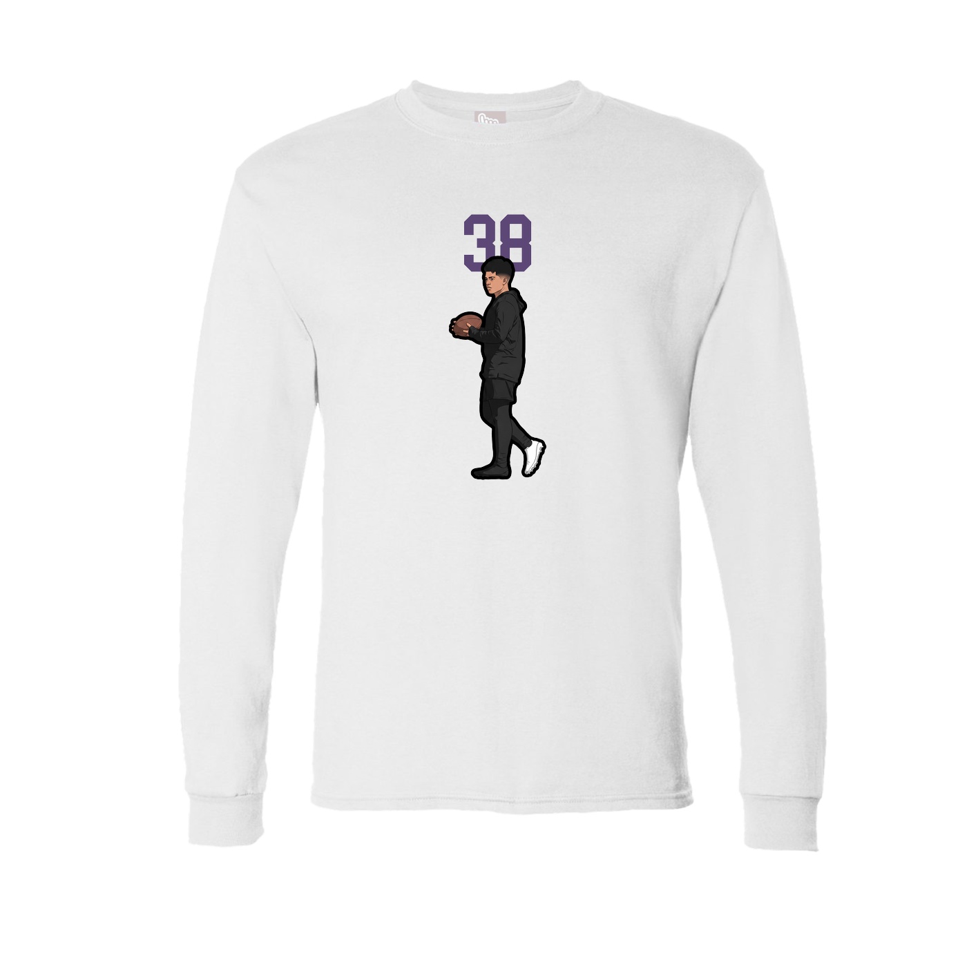 Long Sleeve Tee — Number Top in White