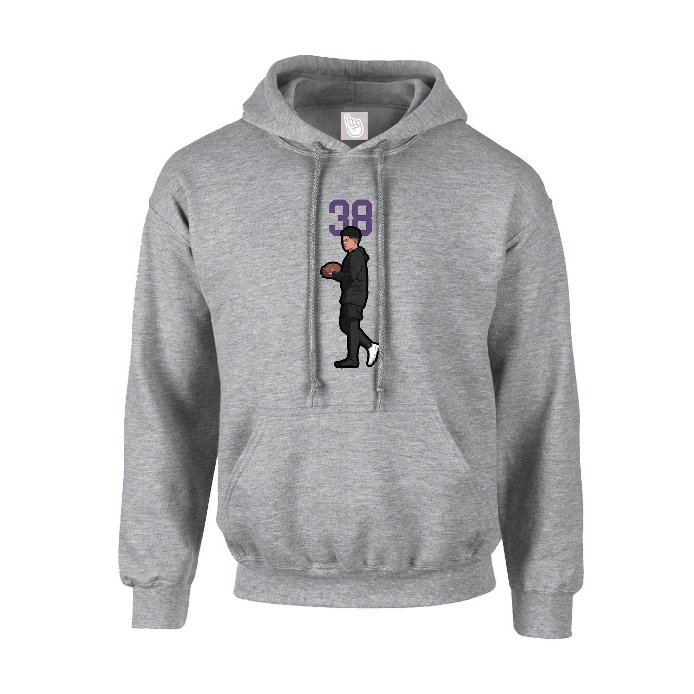 Hoodie — Number Top in Grey