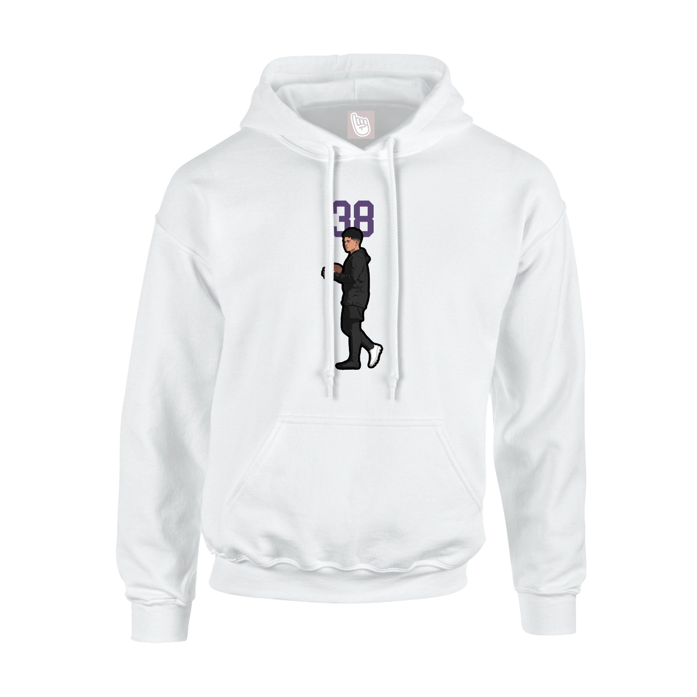 Youth Hoodie — Number Top in White