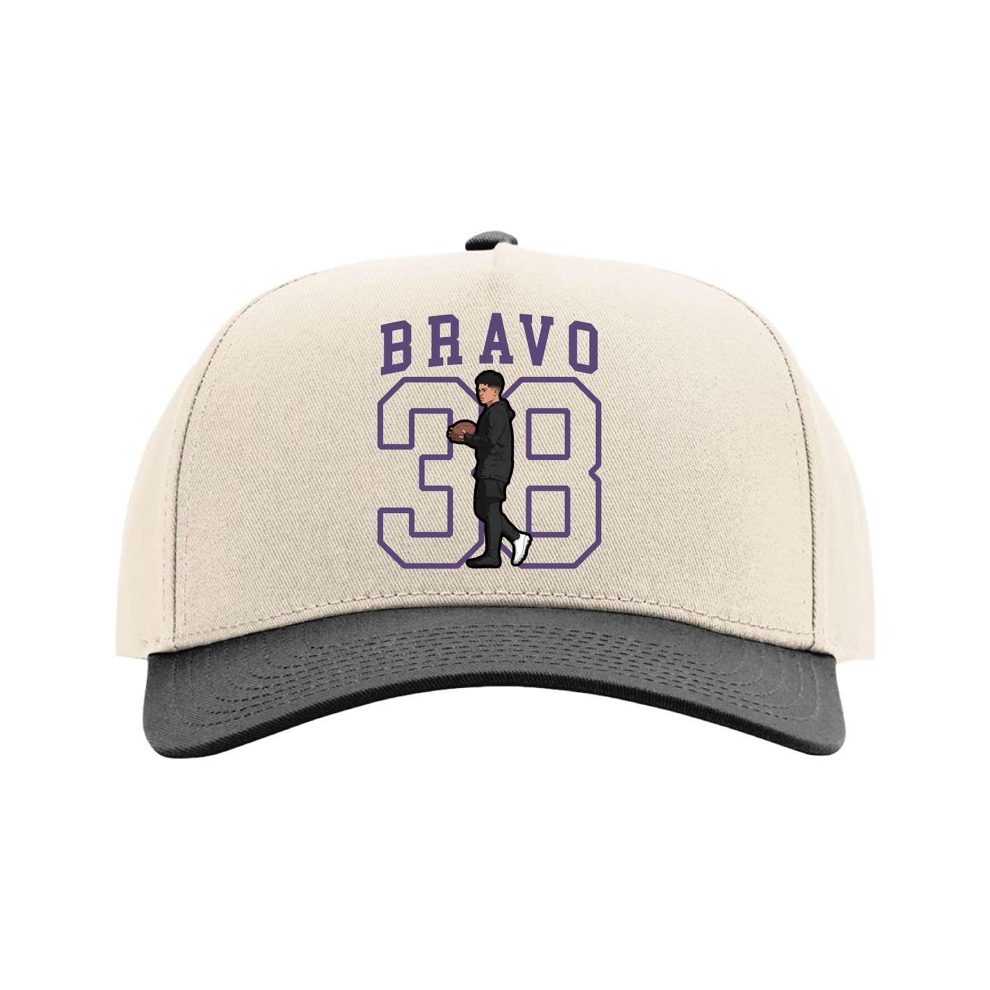 Full Fabric Five-Panel Champ Cap — Shirsey in Cream/Black