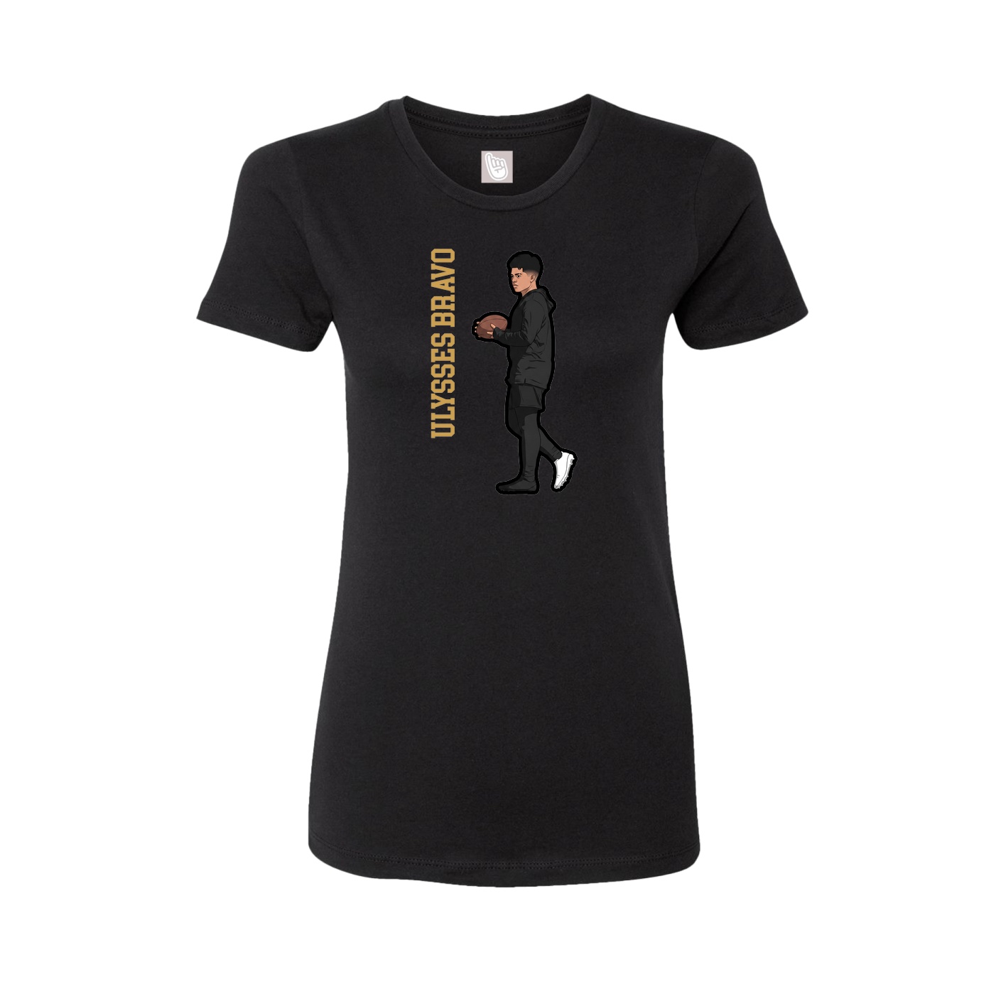 Womens Tee — Name Vertical in Black