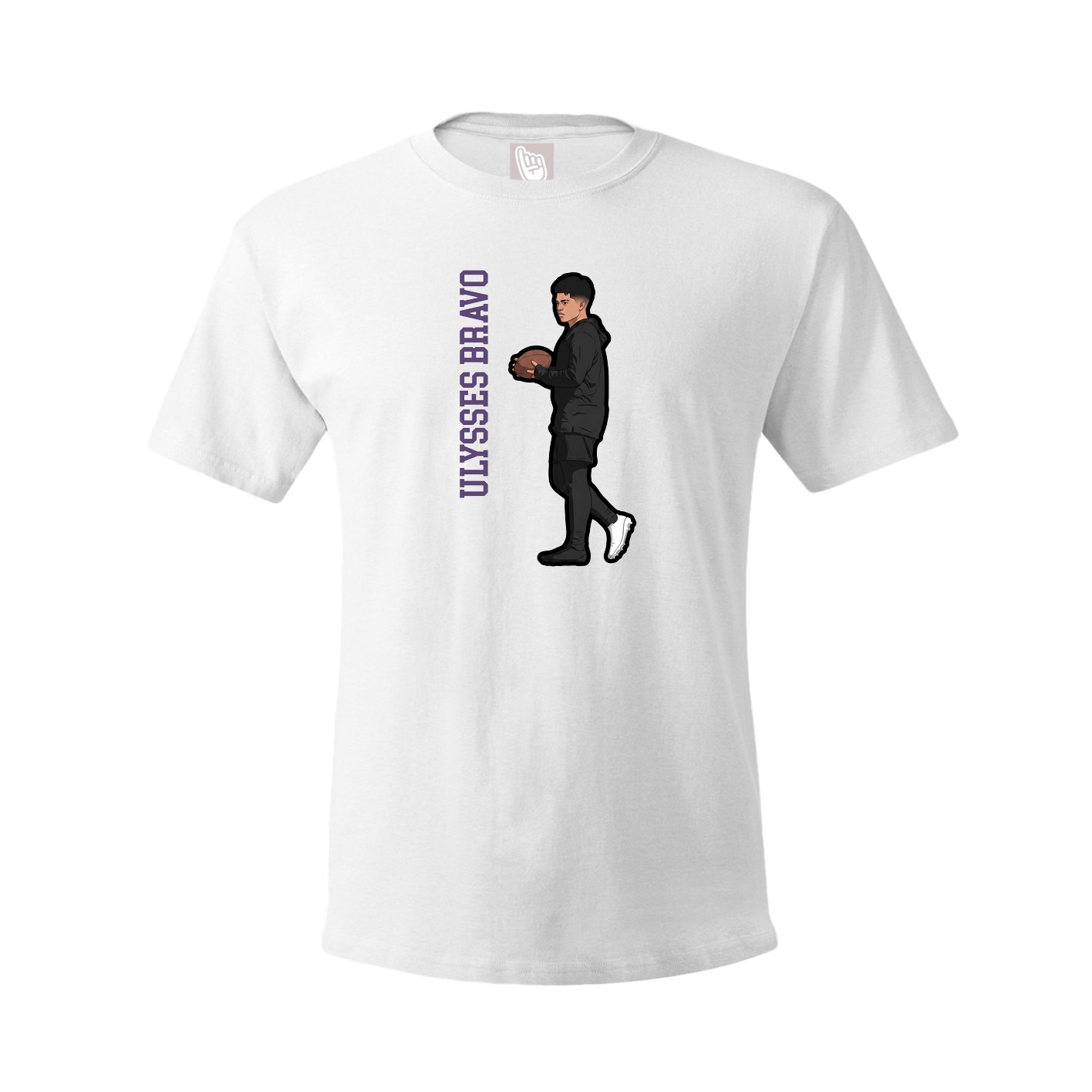 Youth Tee — Name Vertical in White