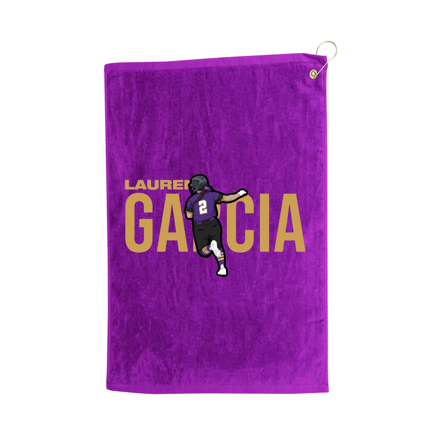 Golf Towel — Player Name in Purple