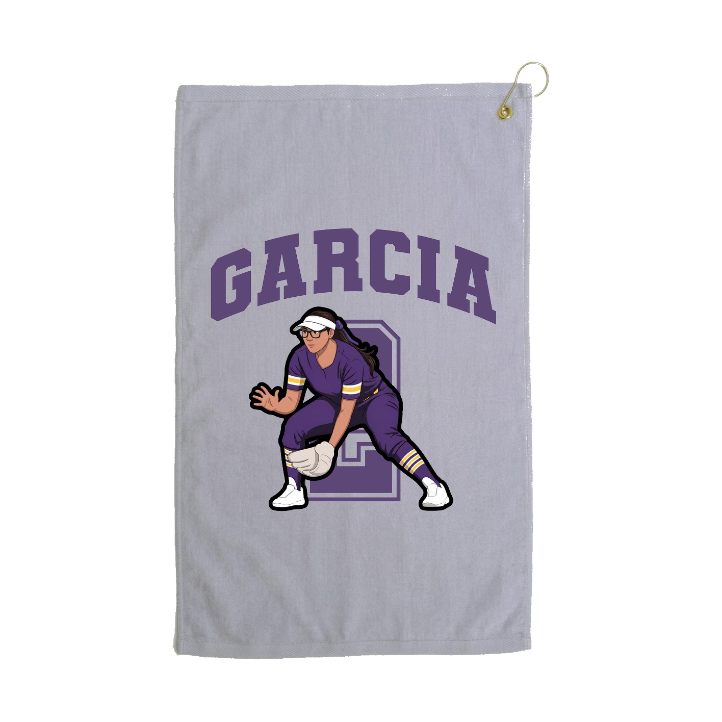 Golf Towel — Number in Grey