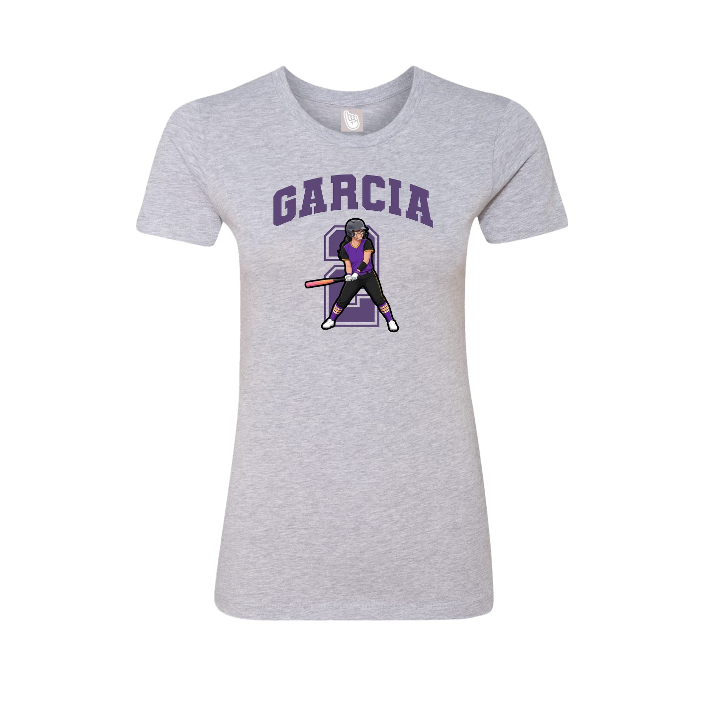 Fitted Women's Tee — Number in Grey