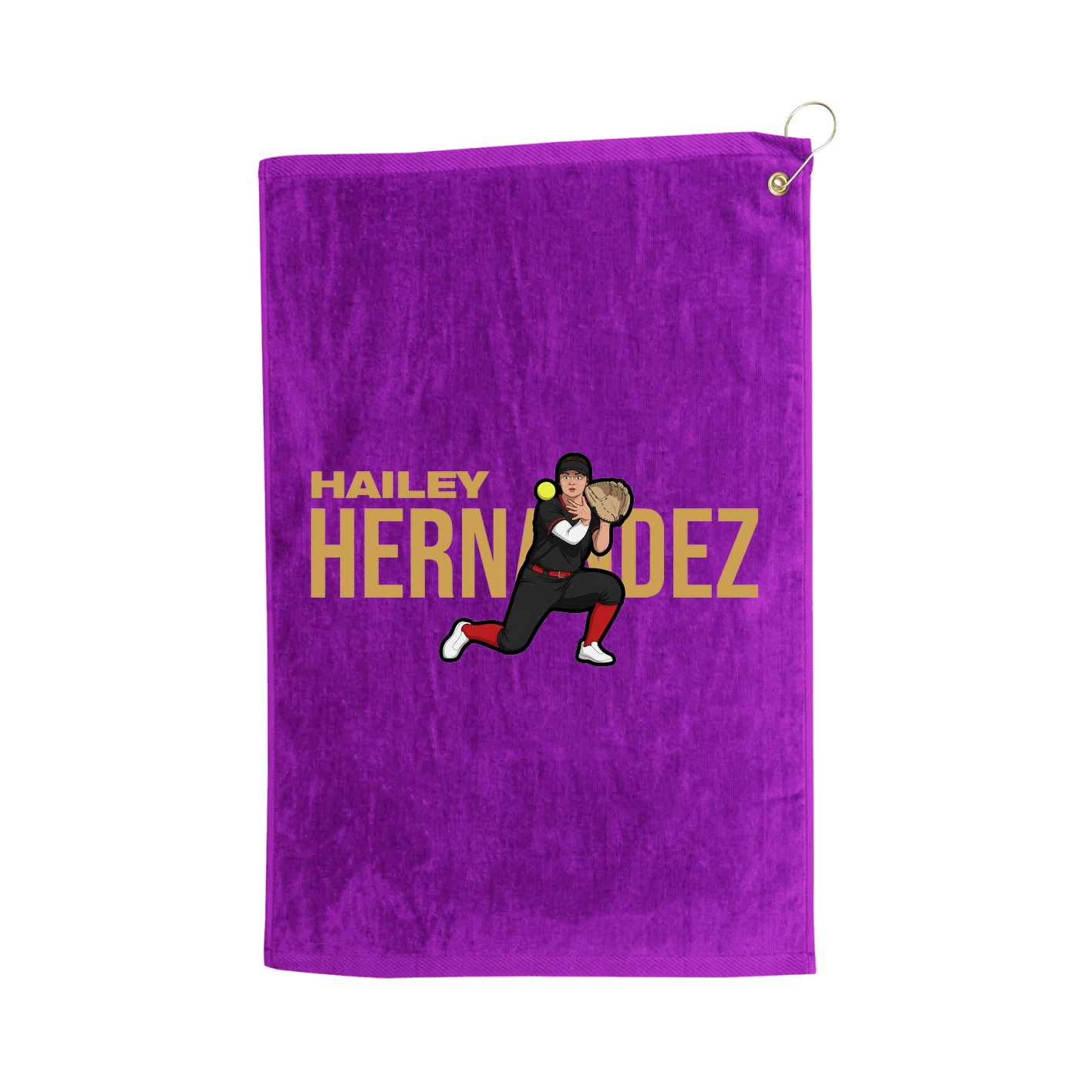 Golf Towel — Player Name in Purple