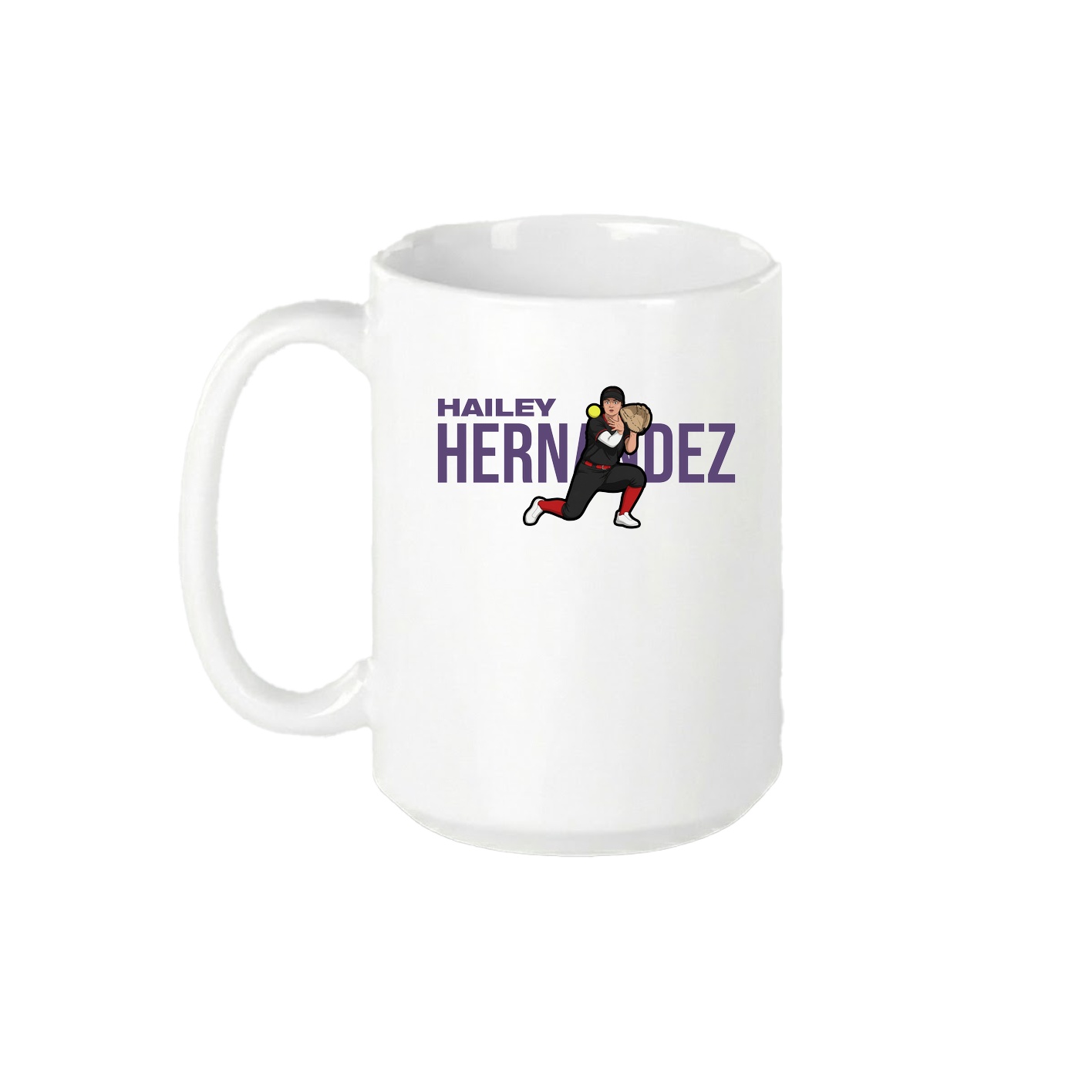 15oz Coffee Mug — Player Name in White
