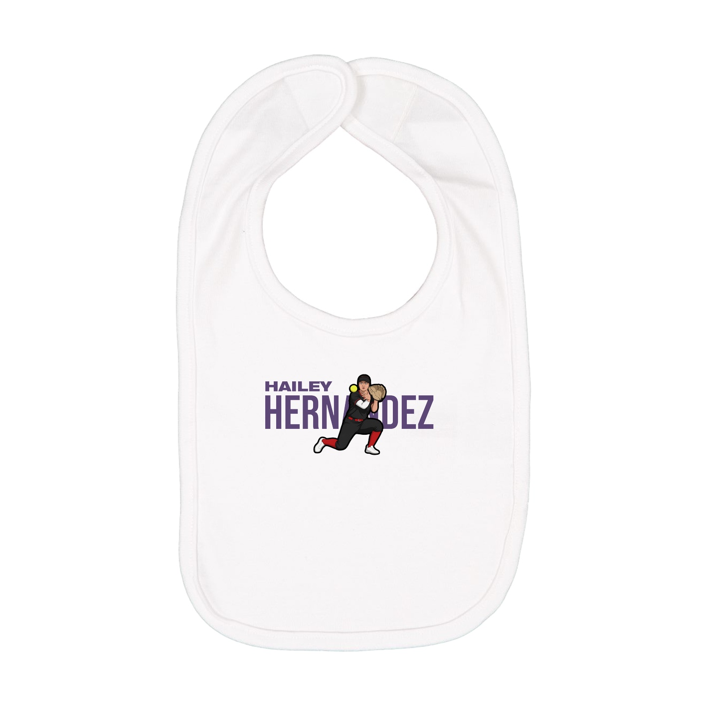 Infant Bib — Player Name in White