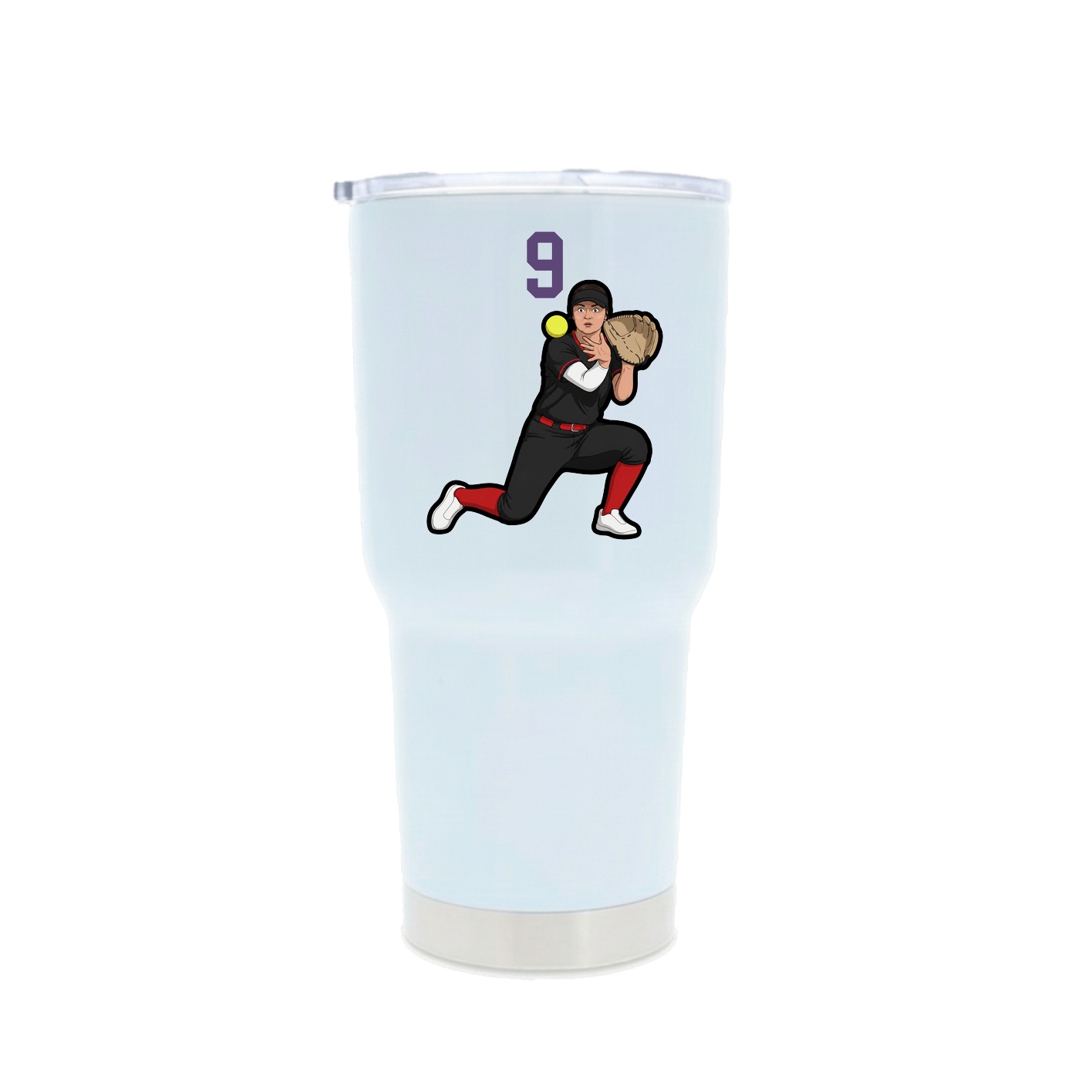 30oz Stainless Steel Tumbler — Number Top in White