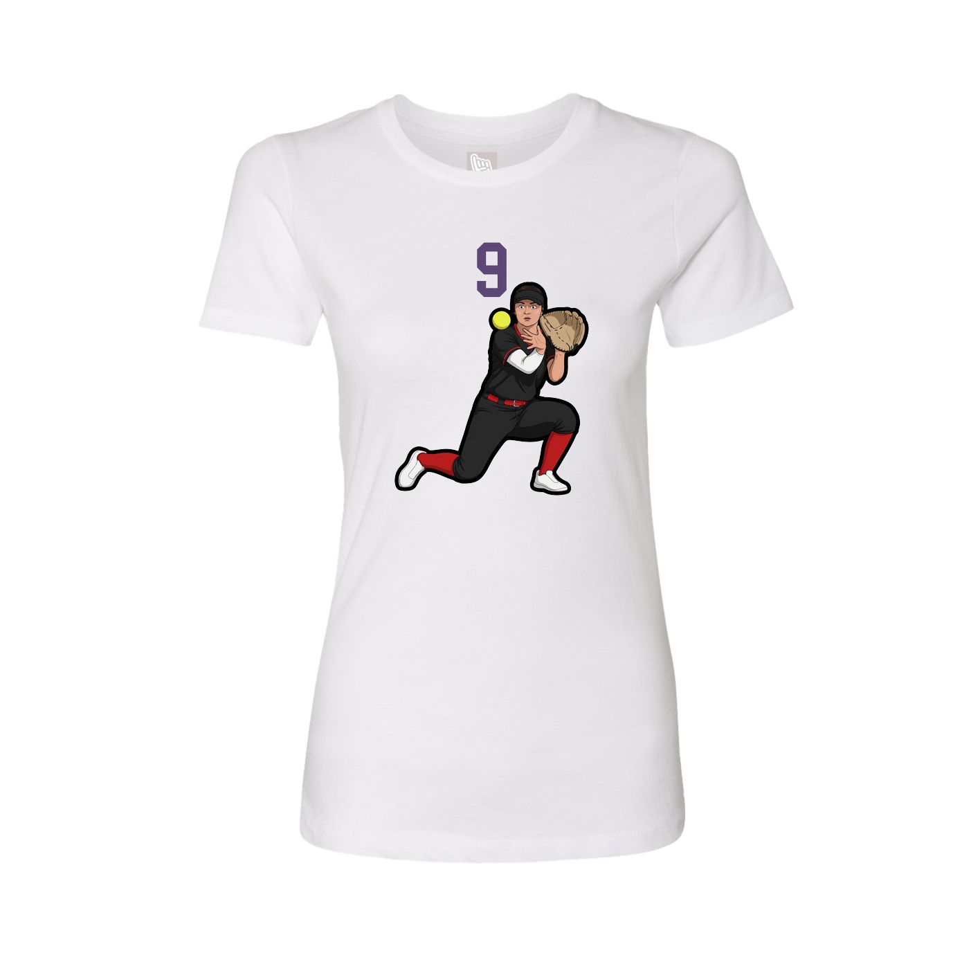 Fitted Women's Tee — Number Top in White