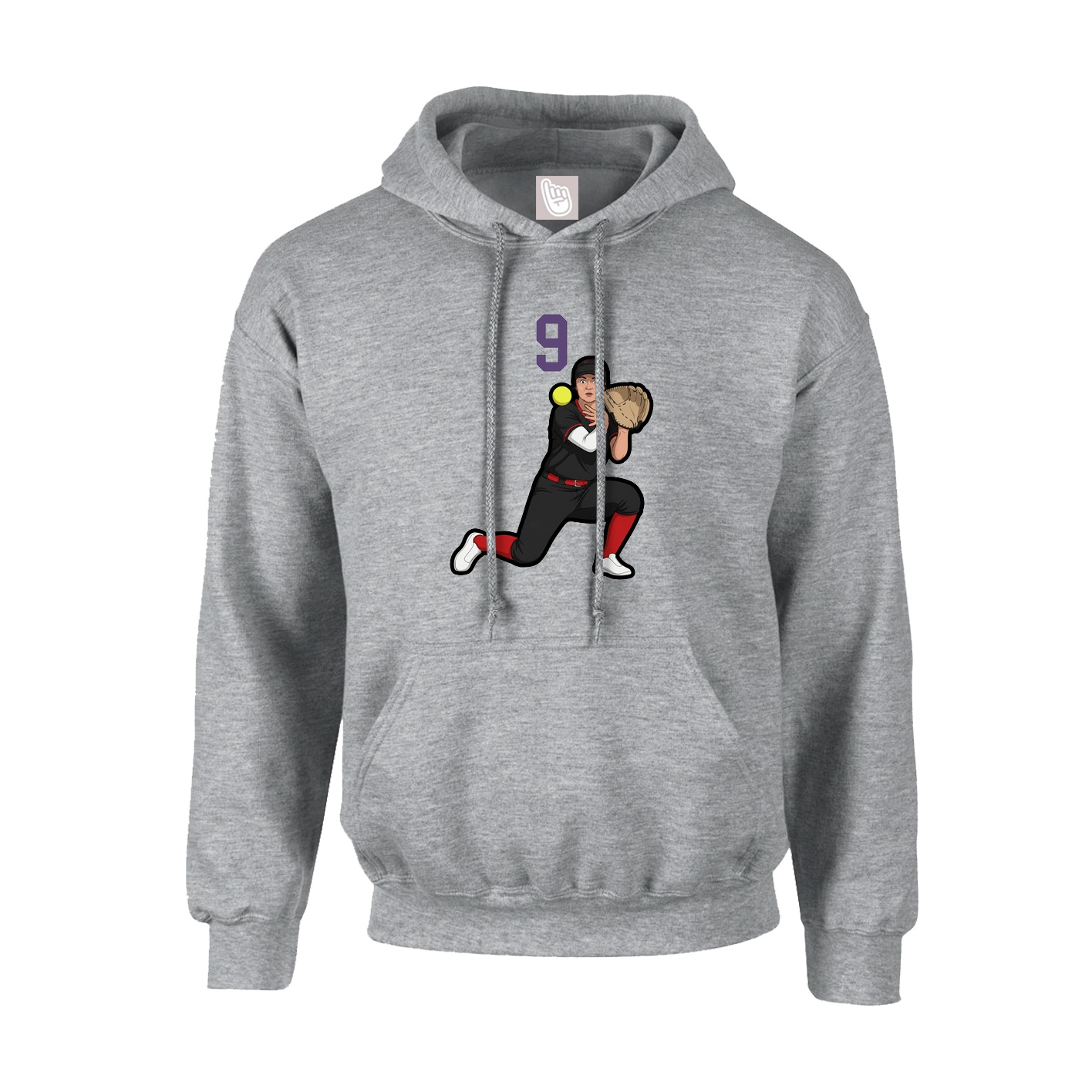 Hoodie — Number Top in Grey