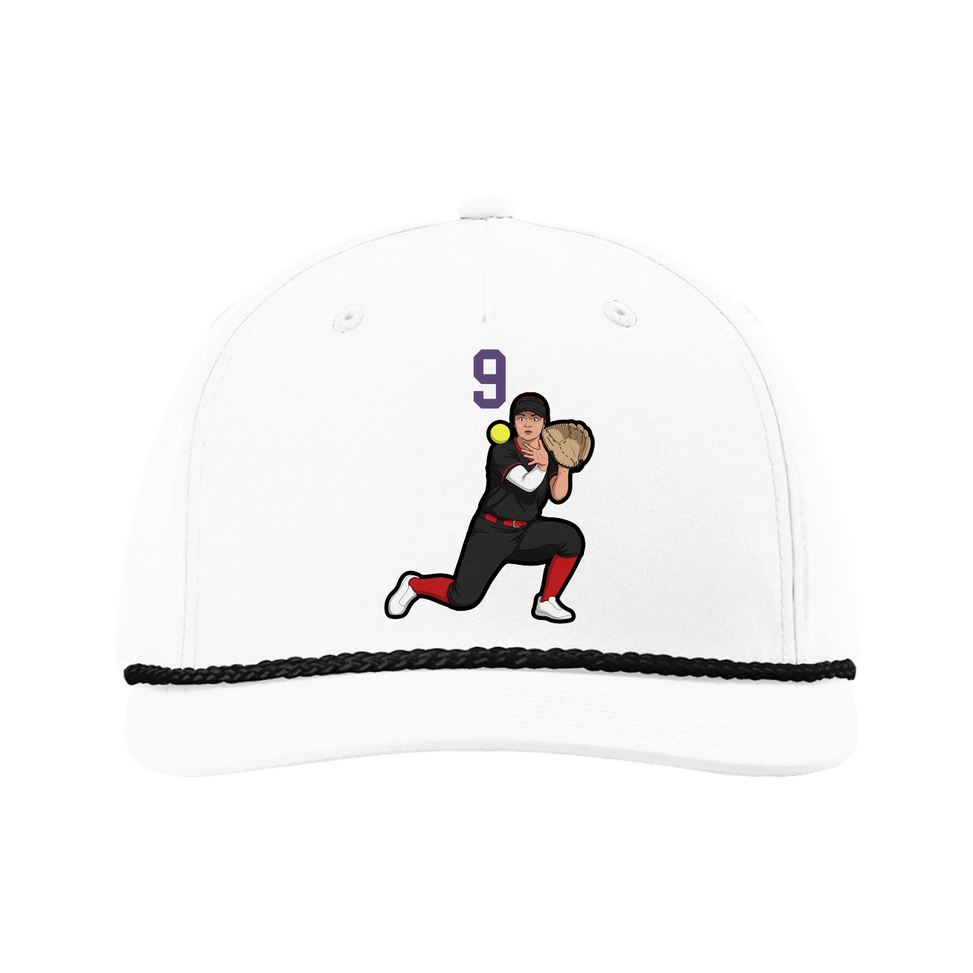 Five-Panel Classic Rope Cap — Number Top in White