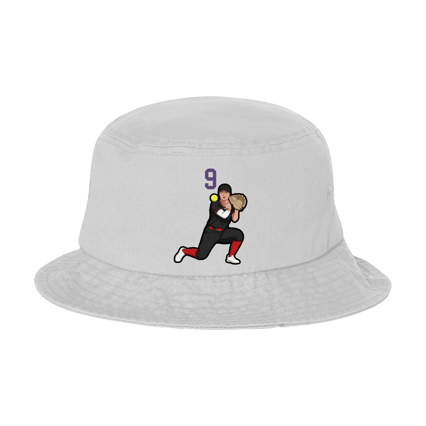 Bucket Cap — Number Top in White
