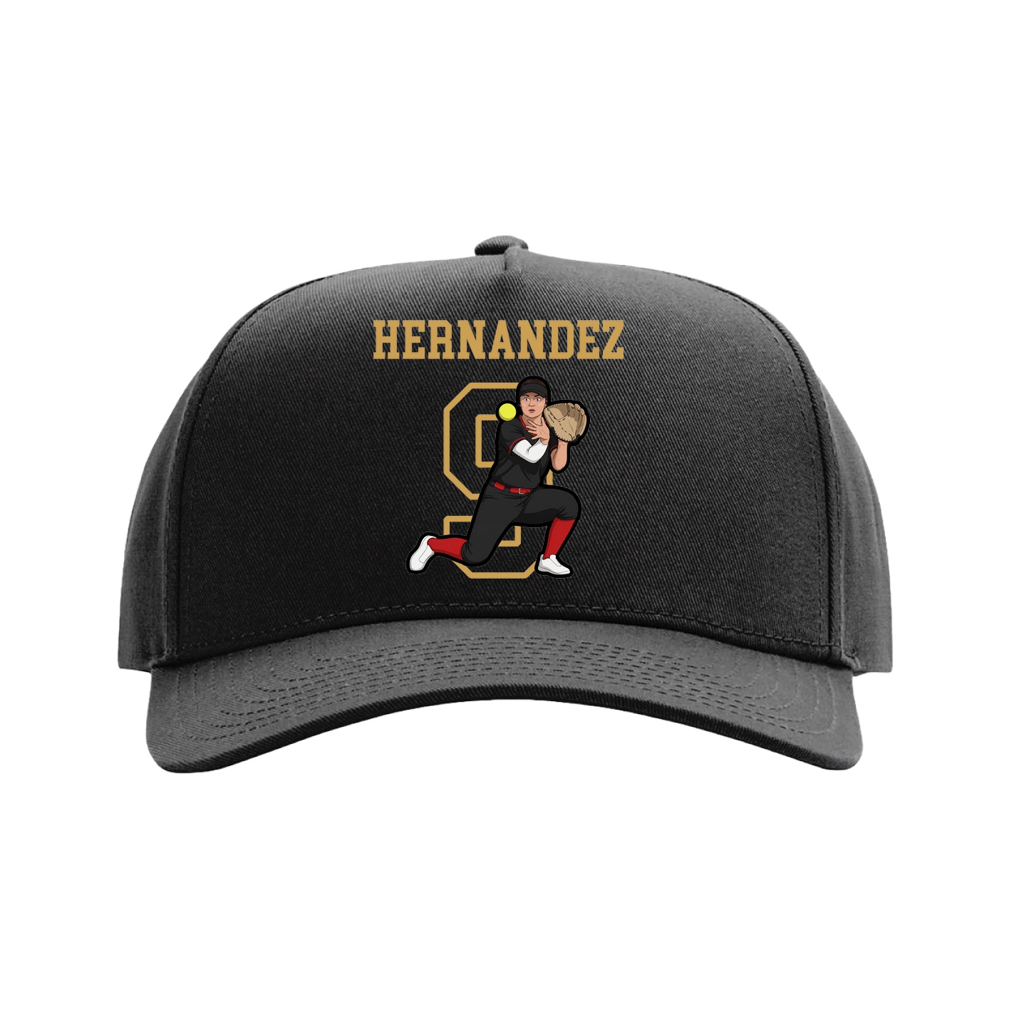 Full Fabric Five-Panel Champ Cap — Shirsey in Black