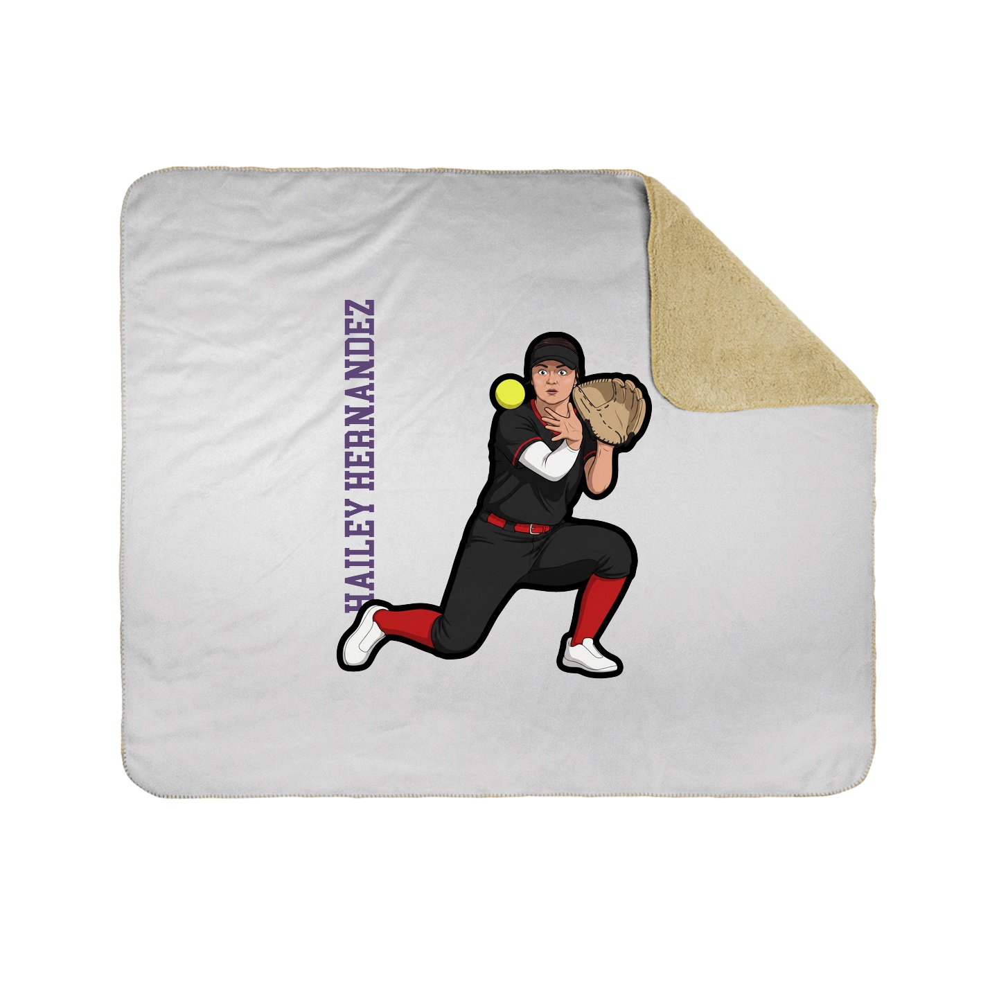 Throw Blanket — Name Vertical in White