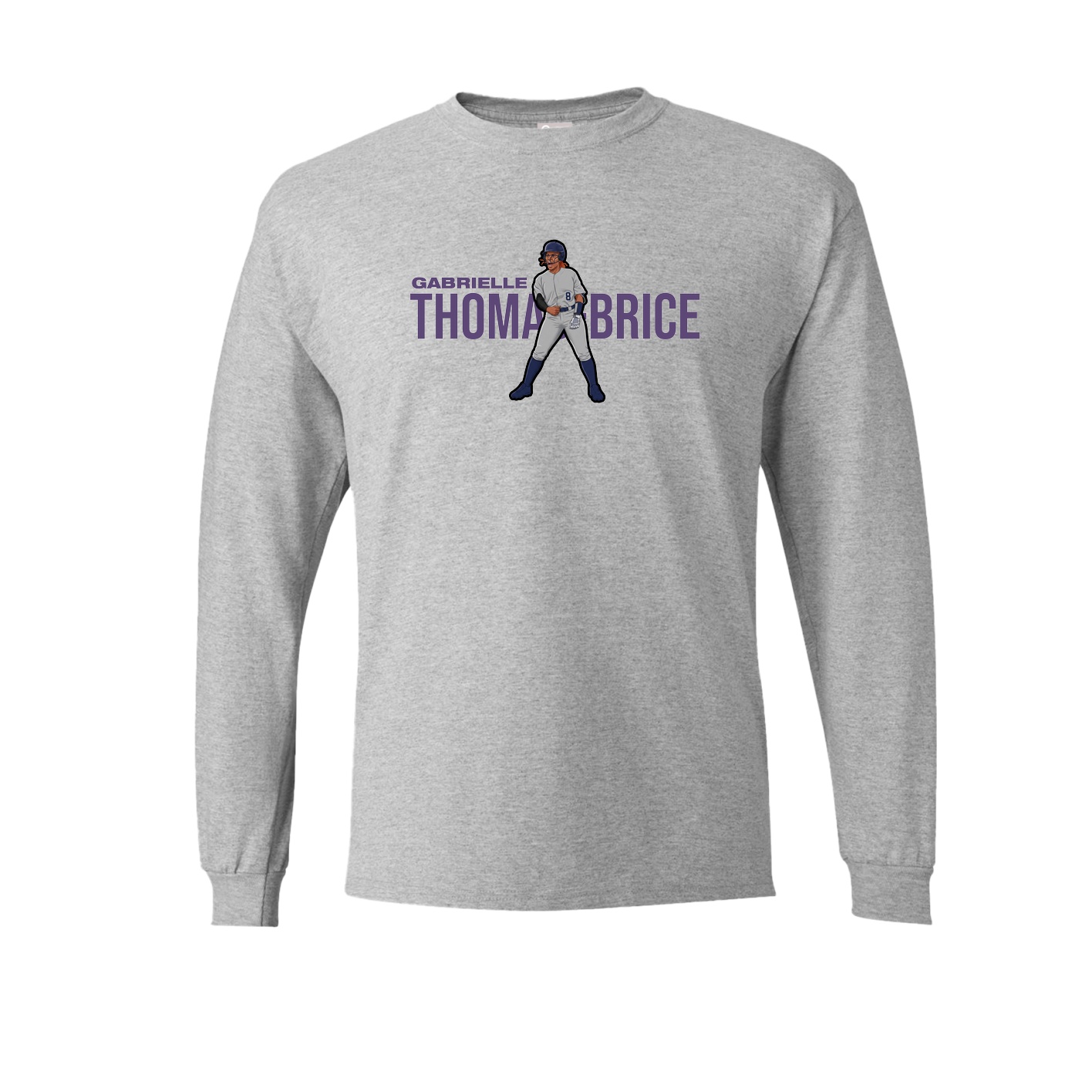 Long Sleeve Tee — Player Name in Grey