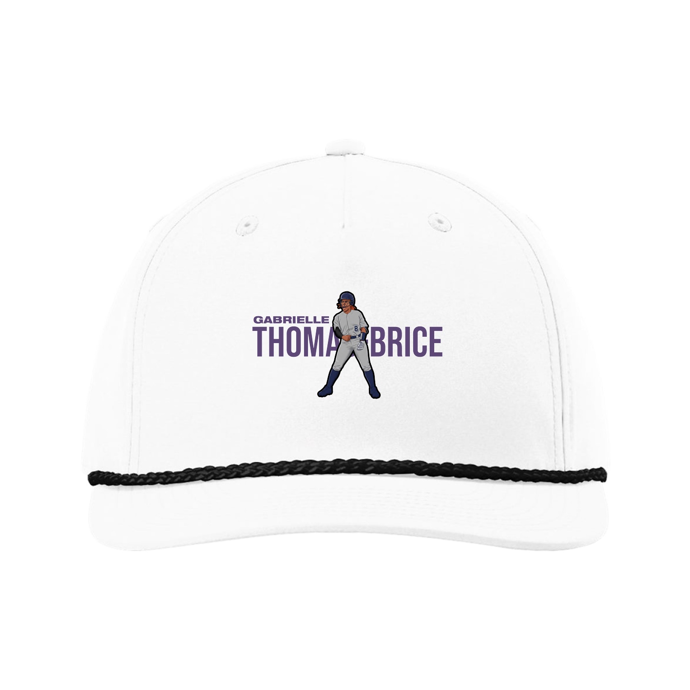 Five-Panel Classic Rope Cap — Player Name in White