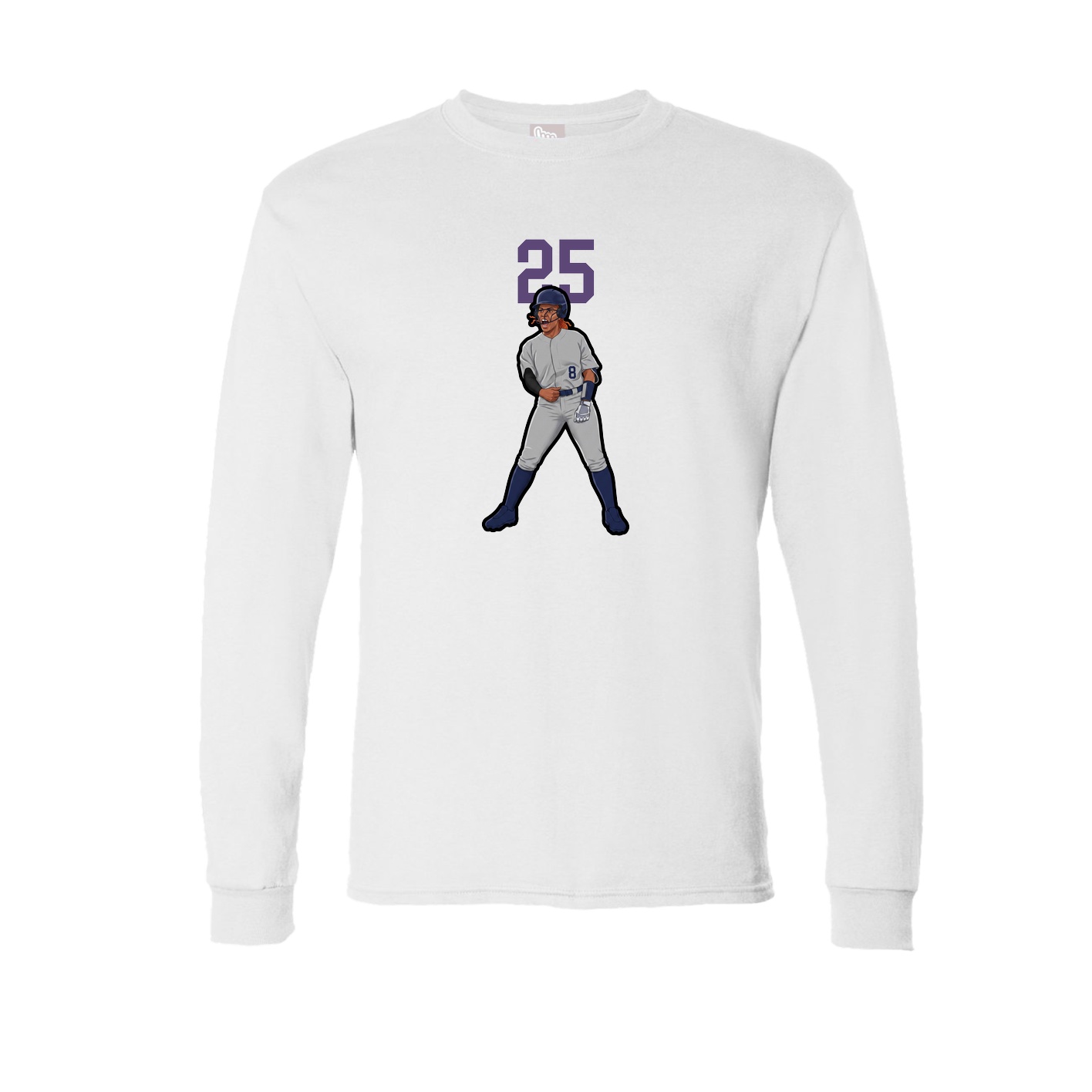 Long Sleeve Tee — Number Top in White