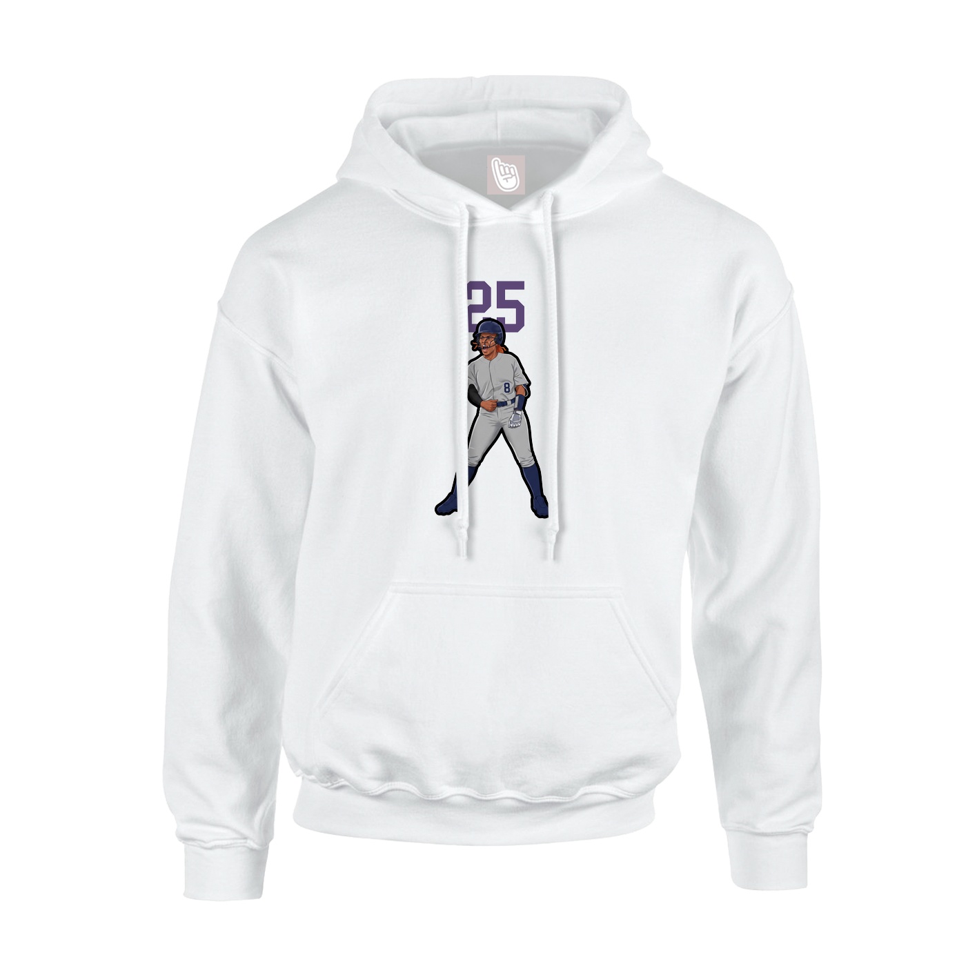 Youth Hoodie — Number Top in White
