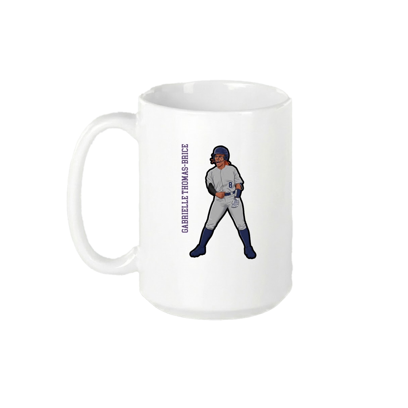 15oz Coffee Mug — Name Vertical in White