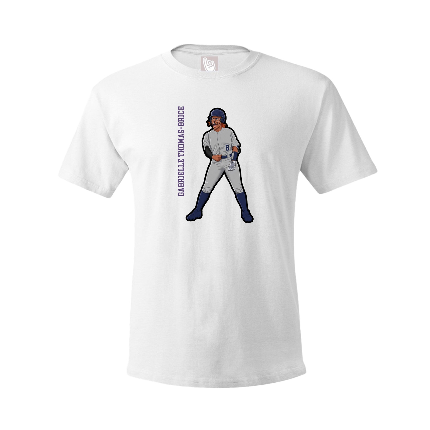 Youth Tee — Name Vertical in White