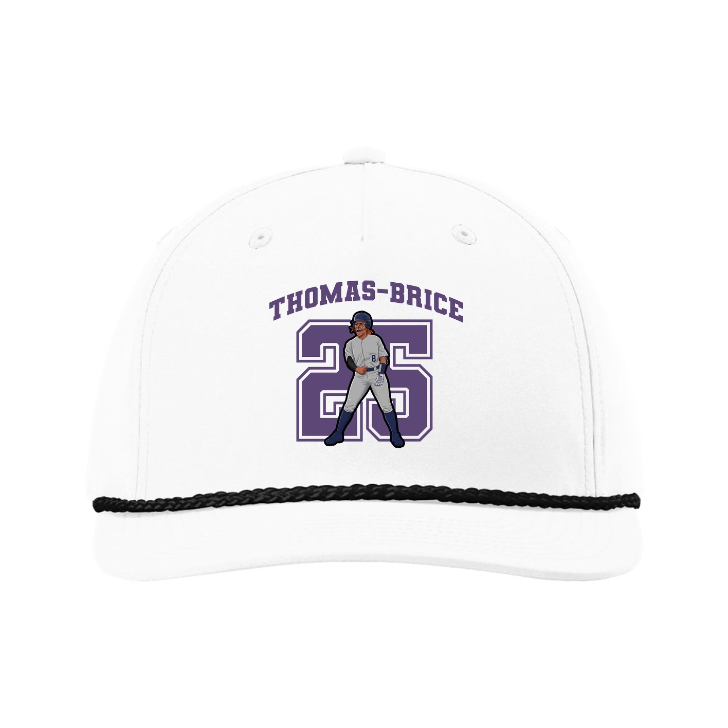 Five-Panel Classic Rope Cap — Number in White