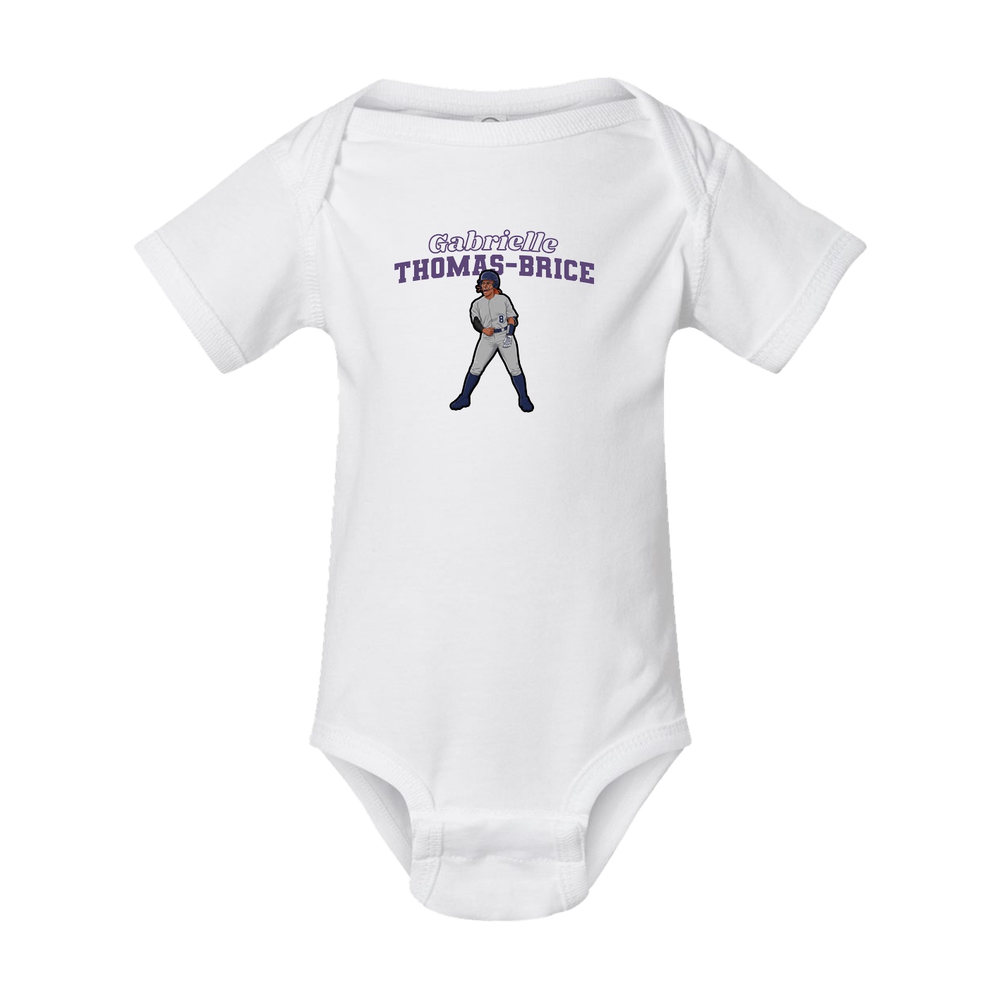 Baby Onesie — Name Arch in White