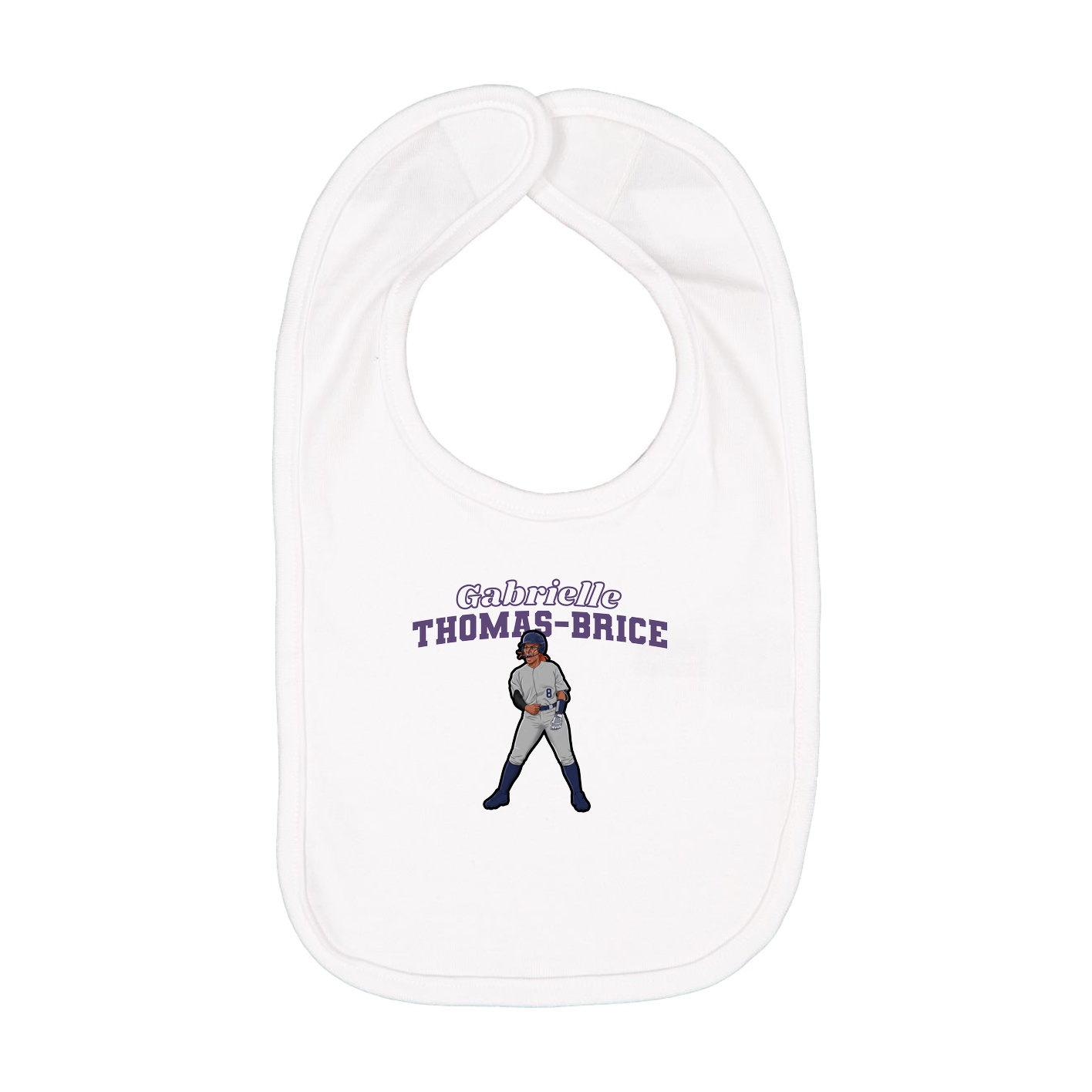Infant Bib — Name Arch in White
